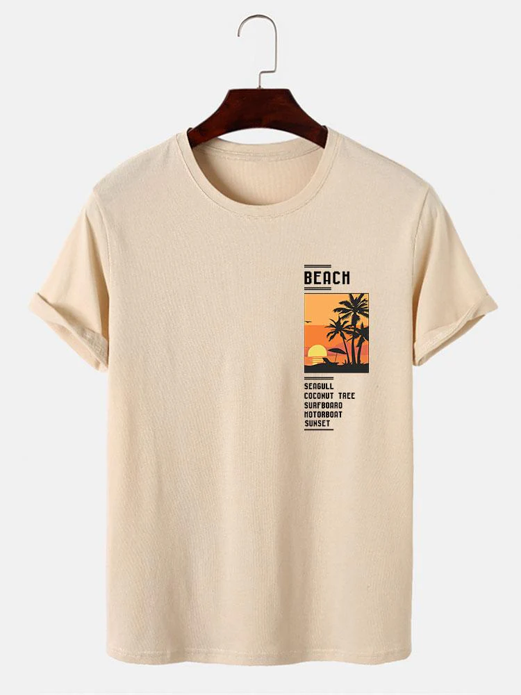 Palmenbaum Strand Landschaft Druck T-Shirt & Badehose - Image 6