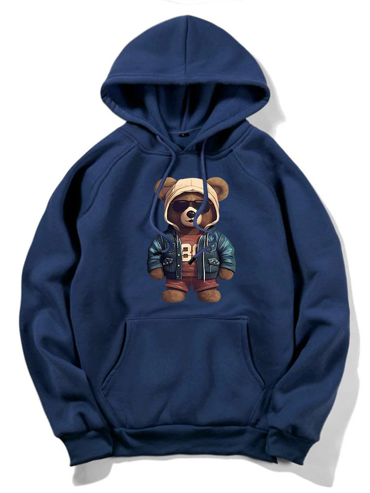 Bär In Lederjacke Druck Hoodie & Jogginghose - Image 11