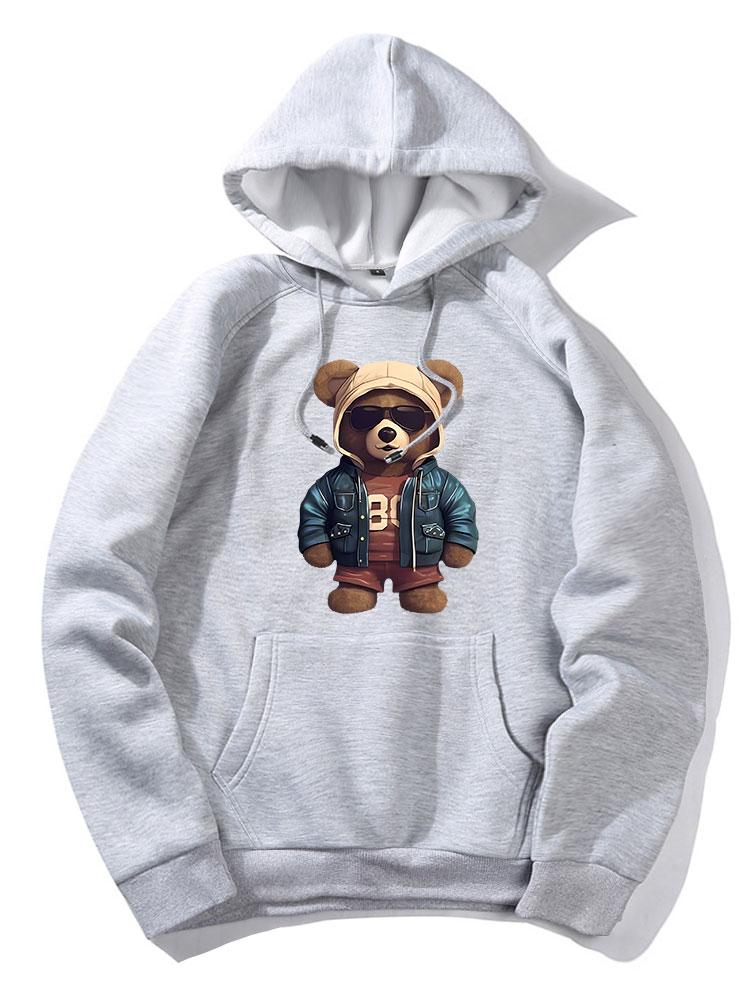 Bär In Lederjacke Druck Hoodie & Jogginghose - Image 12