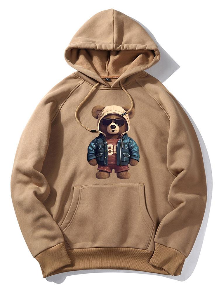 Bär In Lederjacke Druck Hoodie & Jogginghose - Image 7