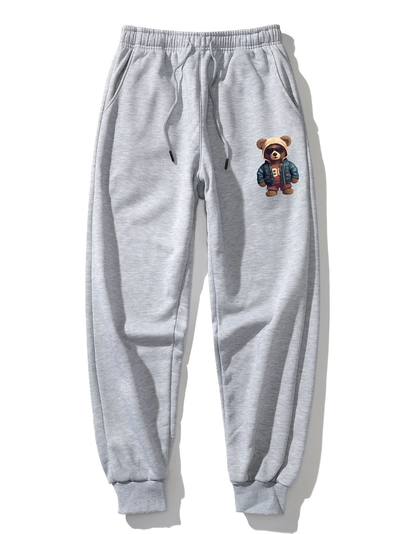 Bär In Lederjacke Druck Jogginghose - Image 5