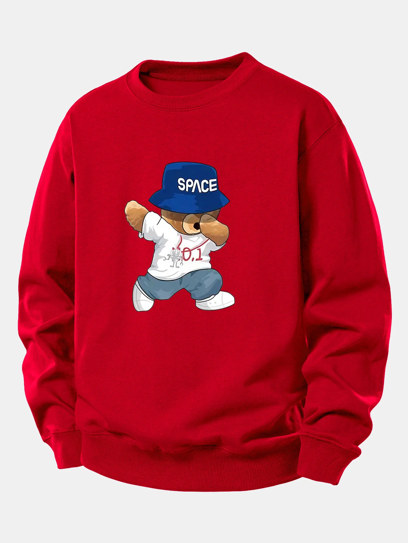 Sweatshirt mit Bärenmotiv und Hut, lockere Passform - Image 10