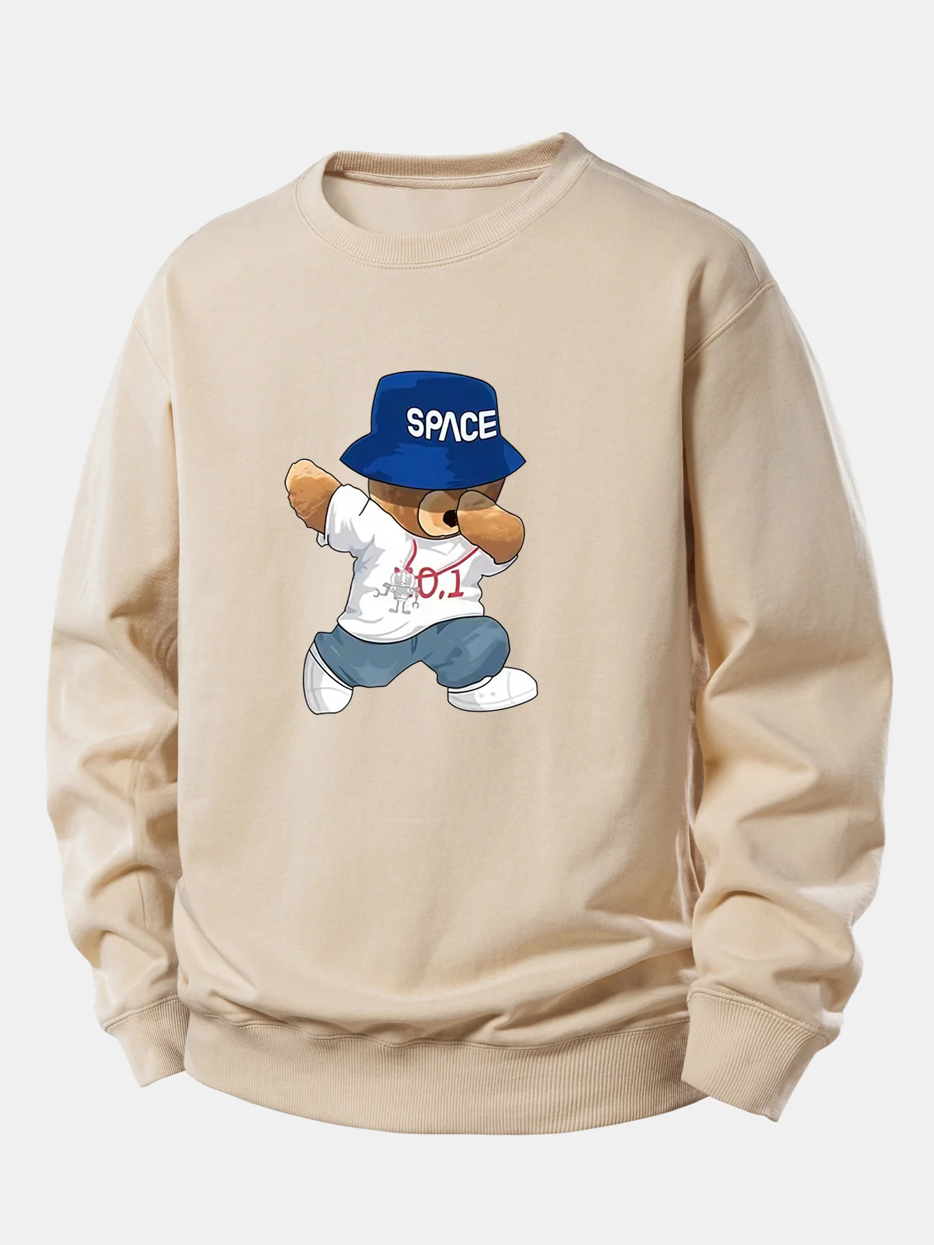 Sweatshirt mit Bärenmotiv und Hut, lockere Passform - Image 4