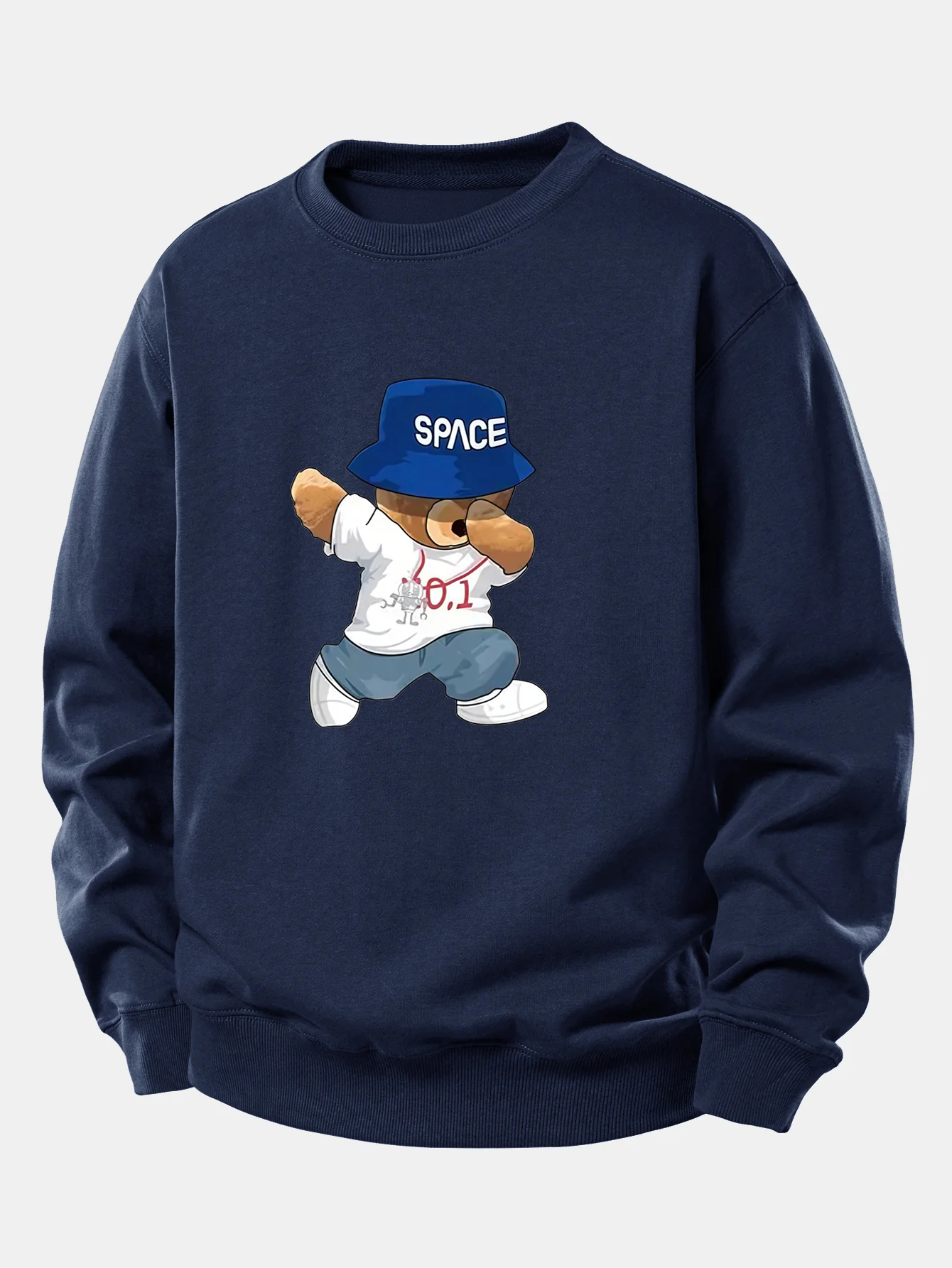 Sweatshirt mit Bärenmotiv und Hut, lockere Passform - Image 7