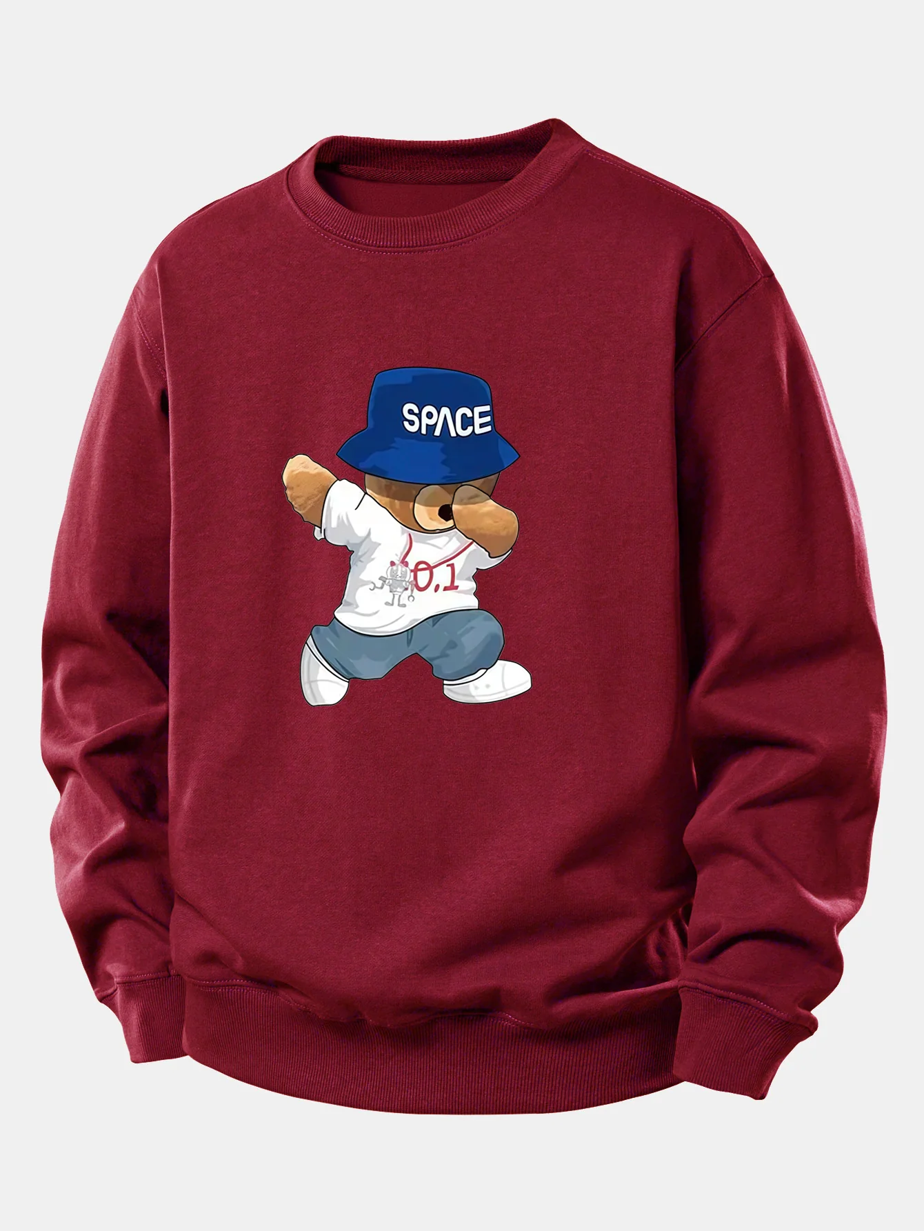 Sweatshirt mit Bärenmotiv und Hut, lockere Passform - Image 8