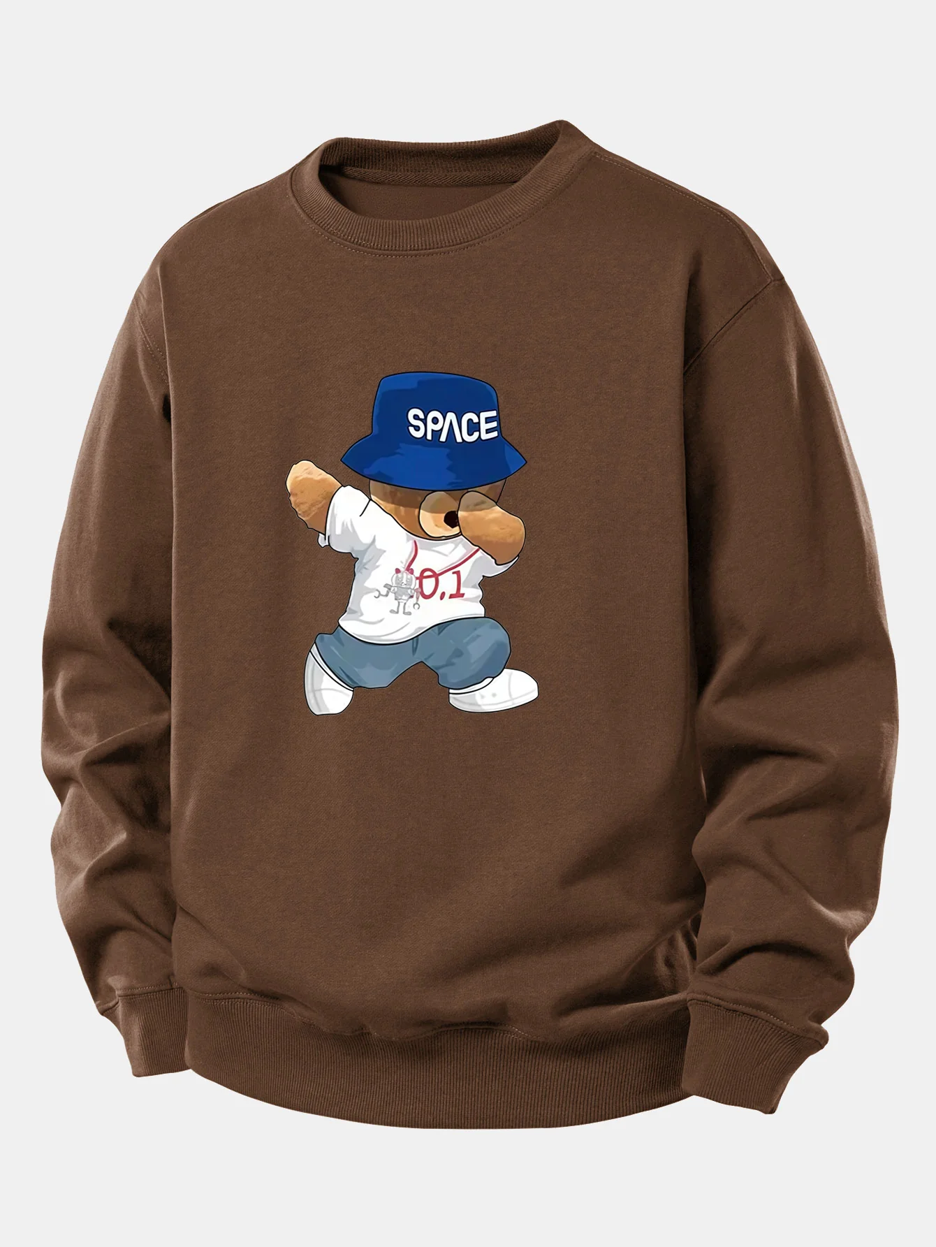 Sweatshirt mit Bärenmotiv und Hut, lockere Passform - Image 9