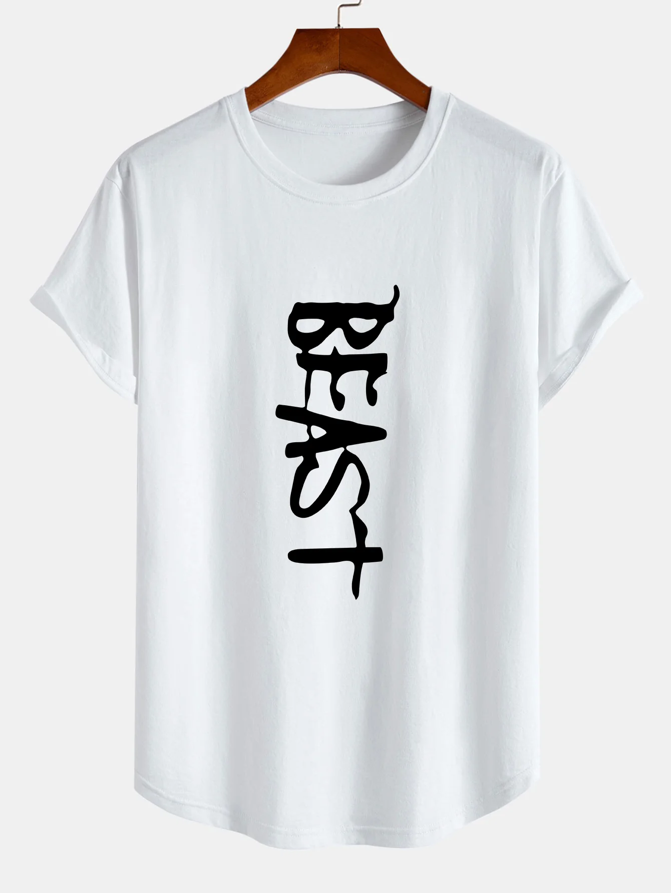 Beast Print Baumwoll T-Shirt mit abgerundetem Saum - Image 2