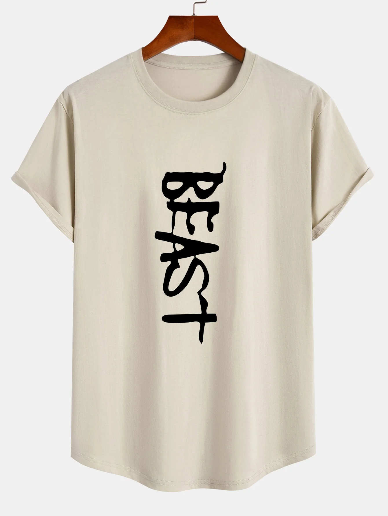Beast Print Baumwoll T-Shirt mit abgerundetem Saum - Image 3
