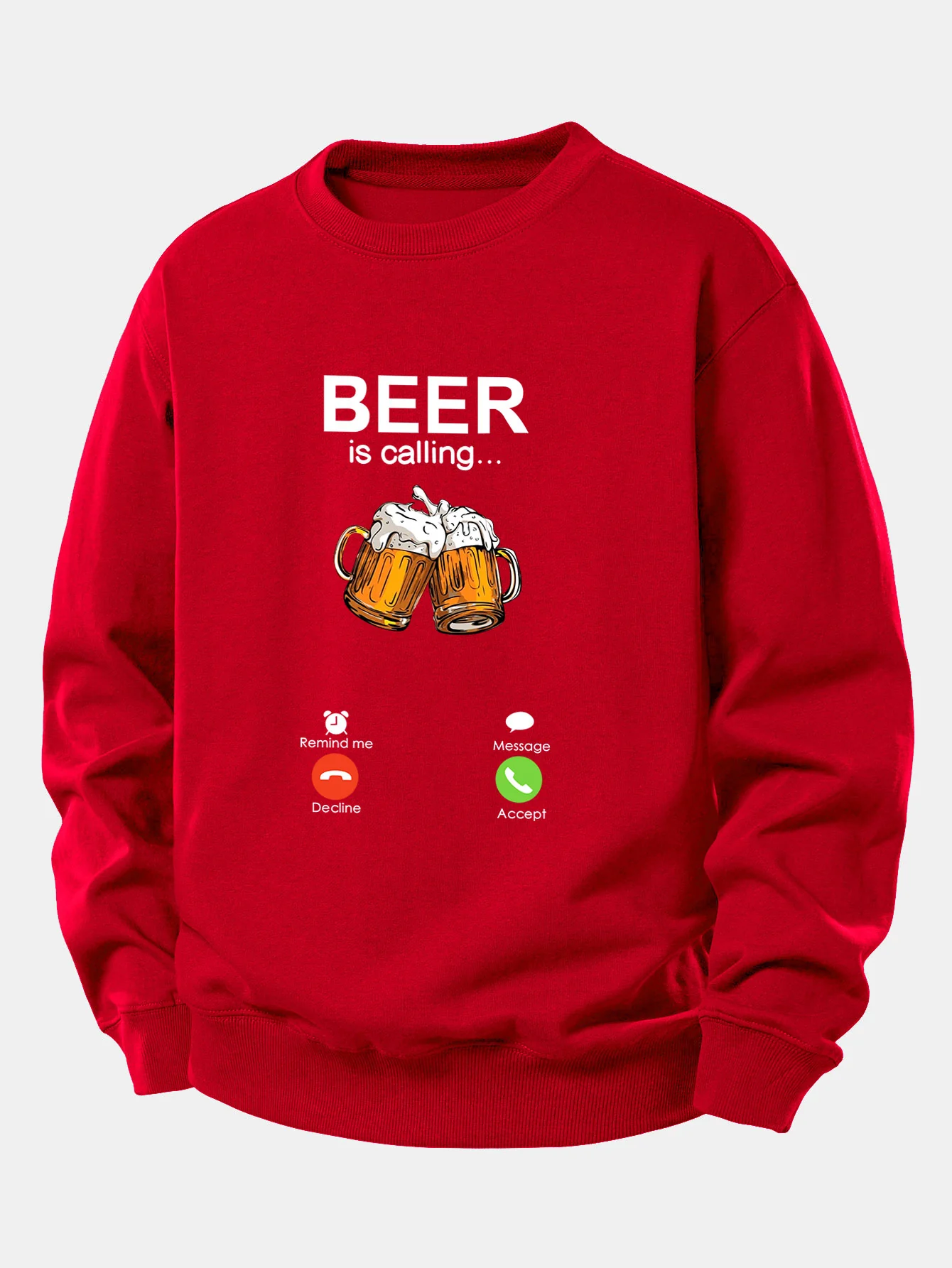 Beer Is Calling Print Relax Fit Sweatshirt - Image 10