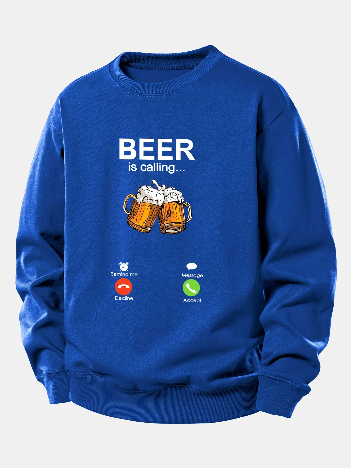 Beer Is Calling Print Relax Fit Sweatshirt - Image 11