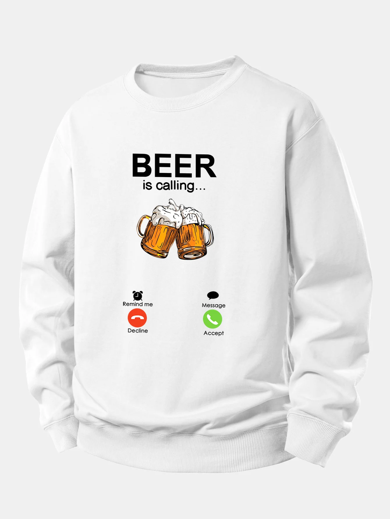 Beer Is Calling Print Relax Fit Sweatshirt - Image 2