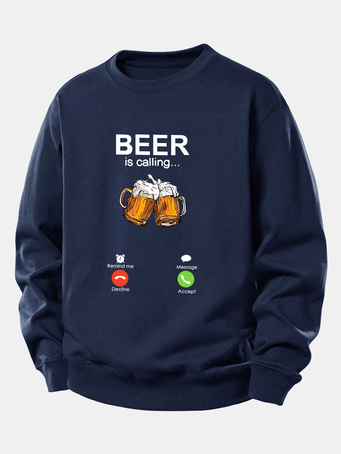 Beer Is Calling Print Relax Fit Sweatshirt - Image 3