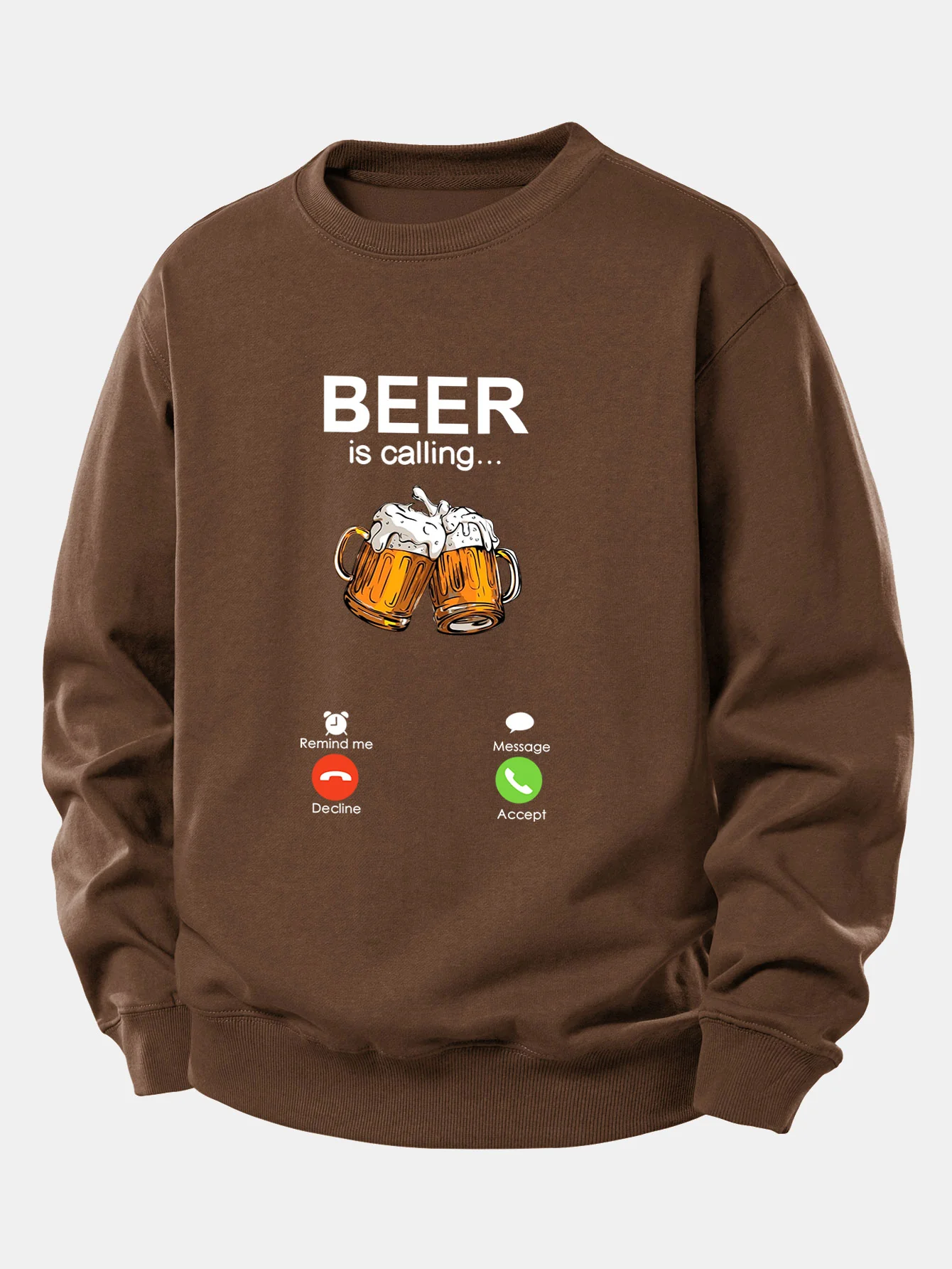 Beer Is Calling Print Relax Fit Sweatshirt - Image 4