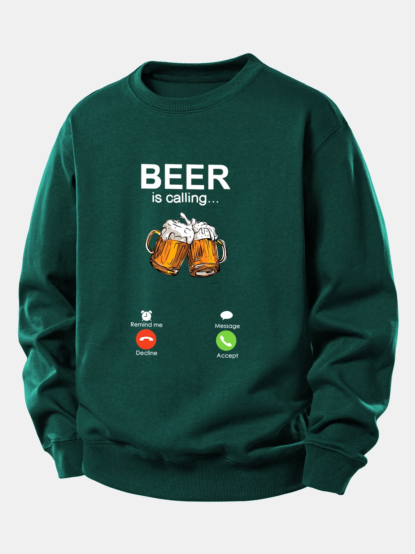 Beer Is Calling Print Relax Fit Sweatshirt - Image 5