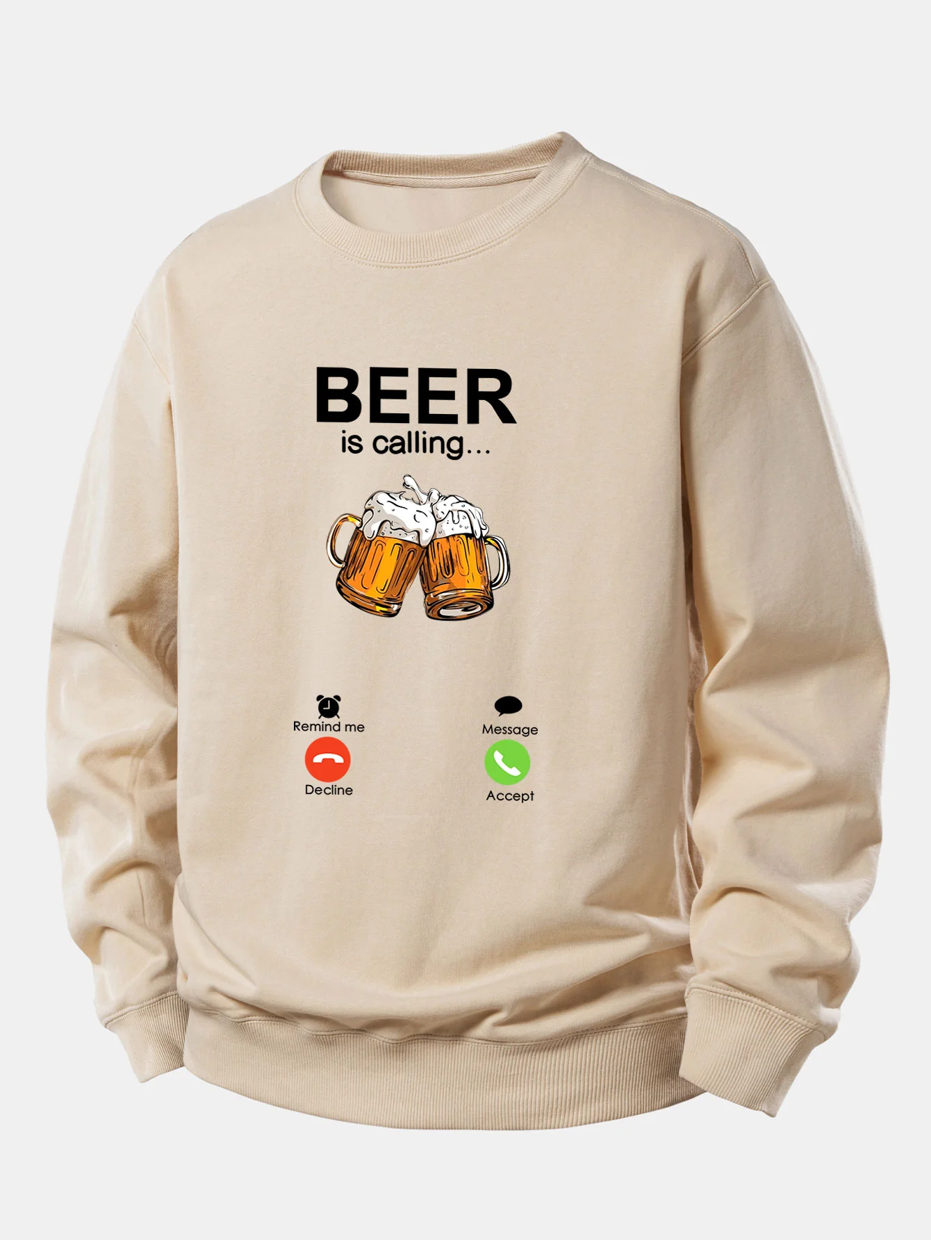 Beer Is Calling Print Relax Fit Sweatshirt - Image 6