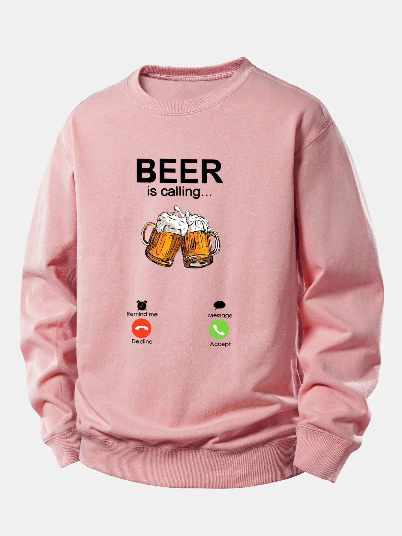 Beer Is Calling Print Relax Fit Sweatshirt - Image 7
