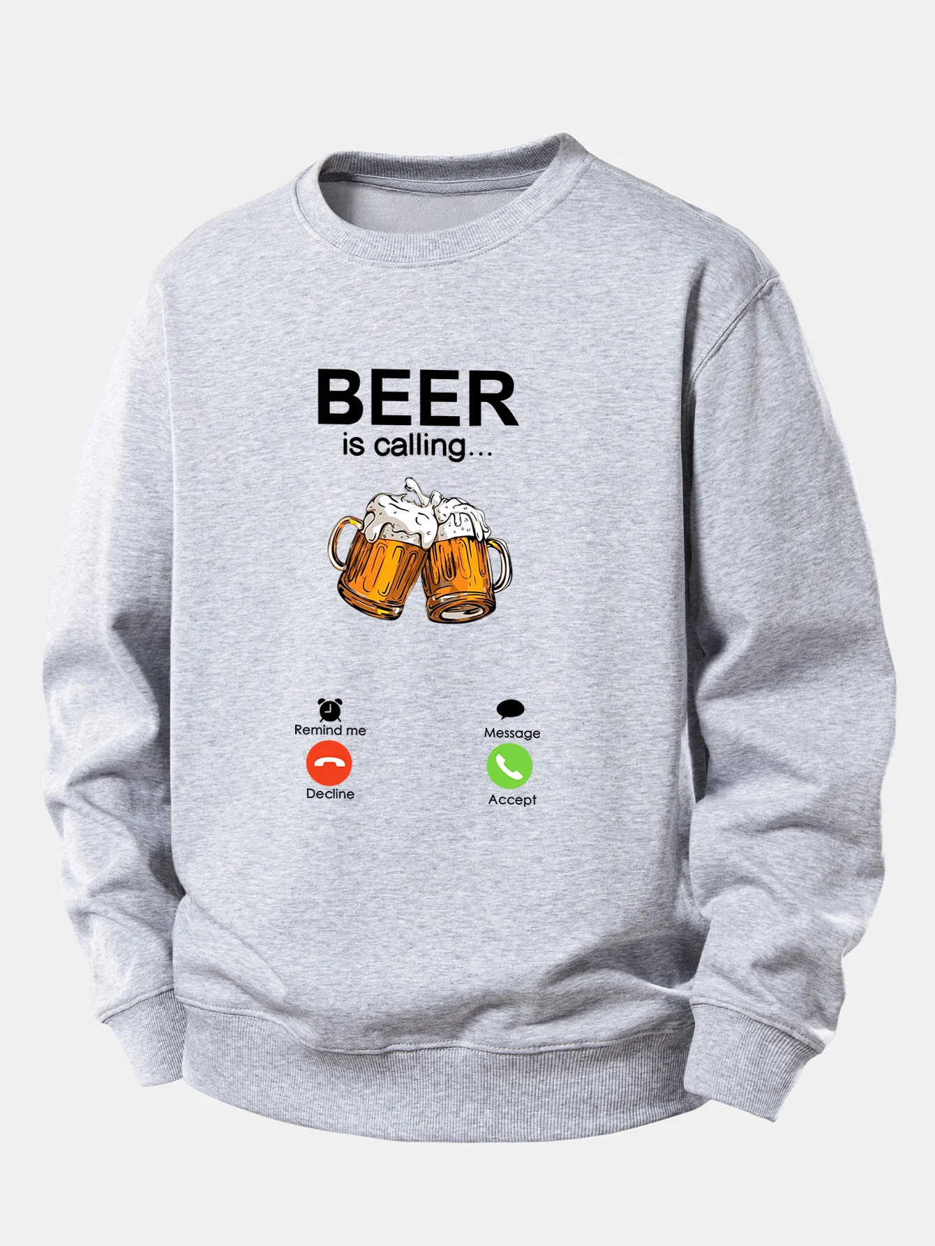 Beer Is Calling Print Relax Fit Sweatshirt - Image 8