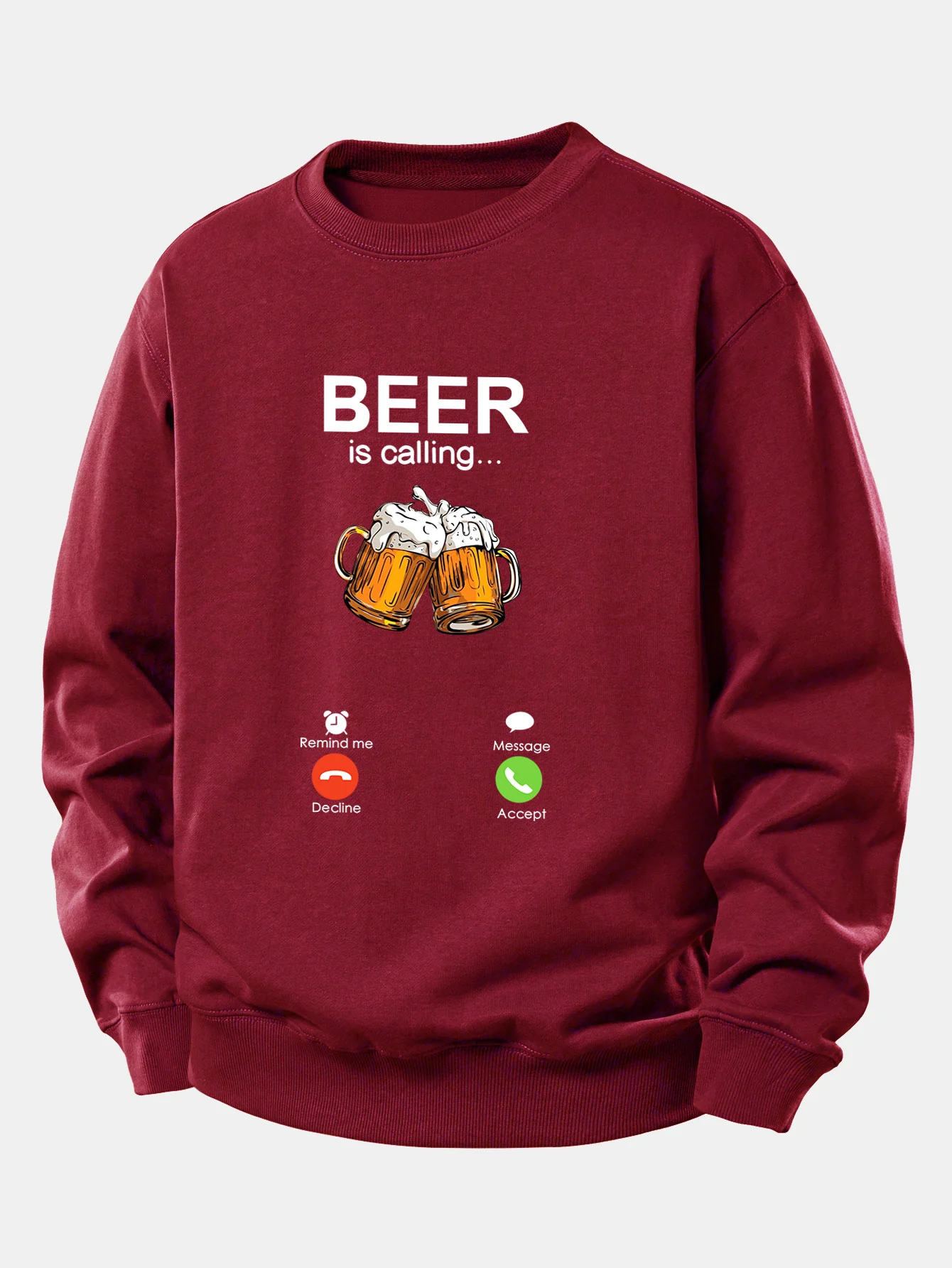 Beer Is Calling Print Relax Fit Sweatshirt - Image 9