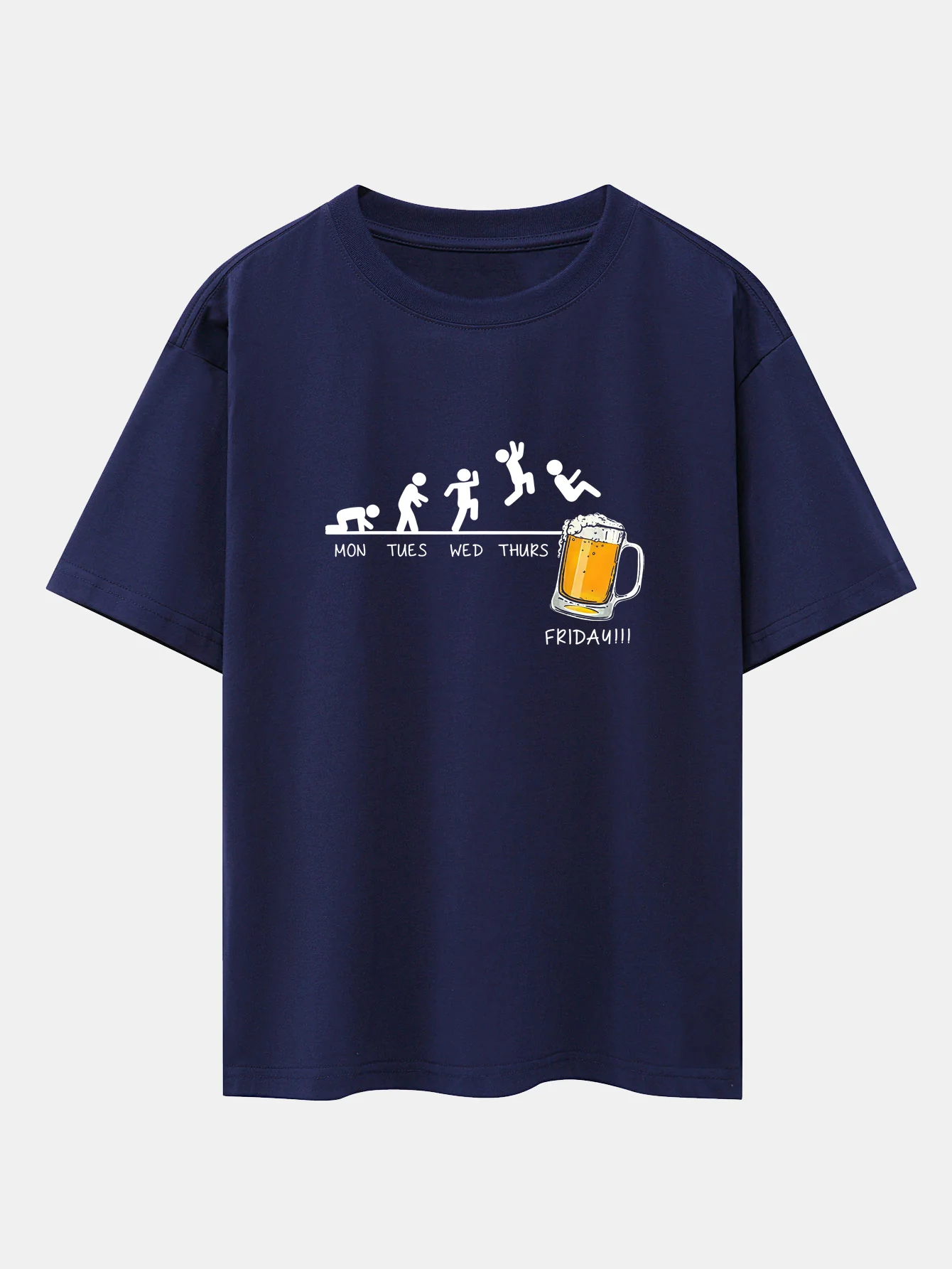 Beer Weekly Evolution Print Drop Shoulder Oversize T-Shirt - Image 10