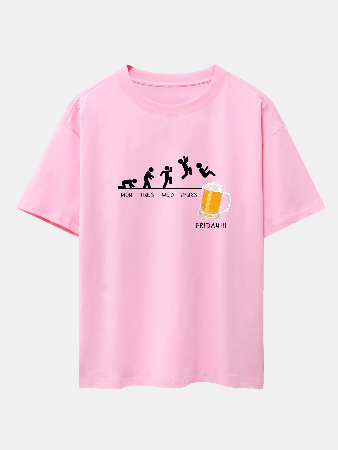 Beer Weekly Evolution Print Drop Shoulder Oversize T-Shirt - Image 12