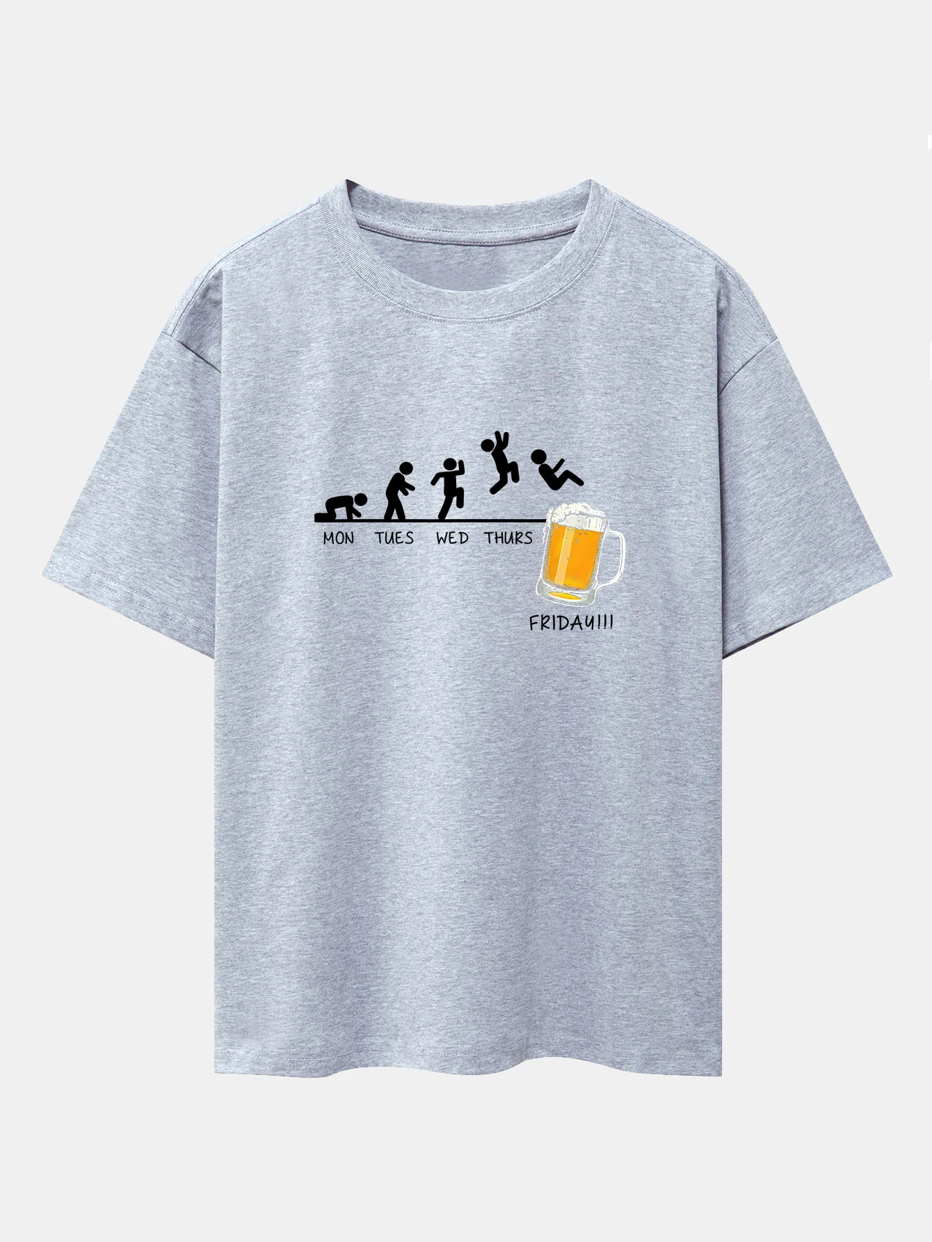 Beer Weekly Evolution Print Drop Shoulder Oversize T-Shirt - Image 13