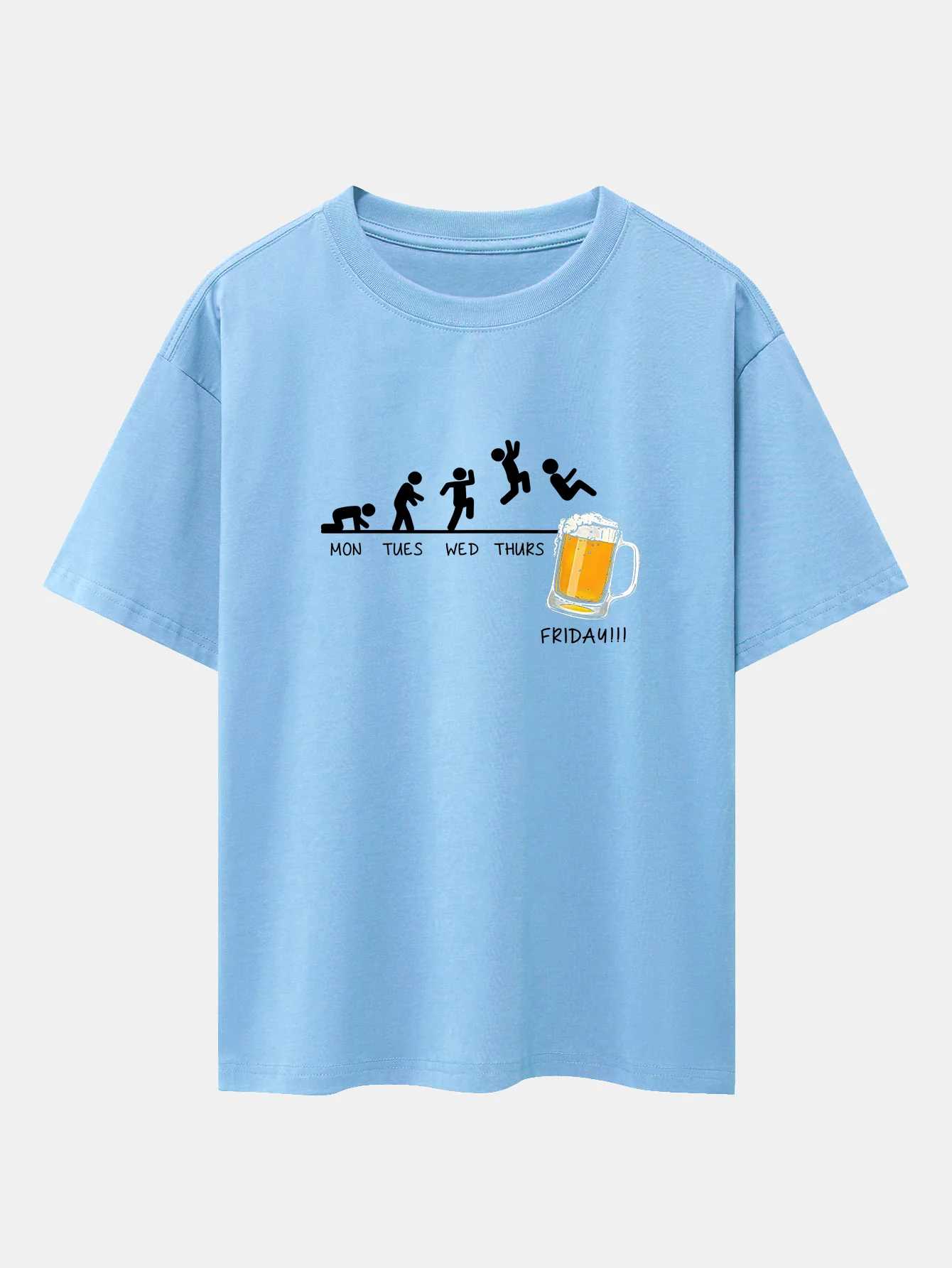 Beer Weekly Evolution Print Drop Shoulder Oversize T-Shirt - Image 14