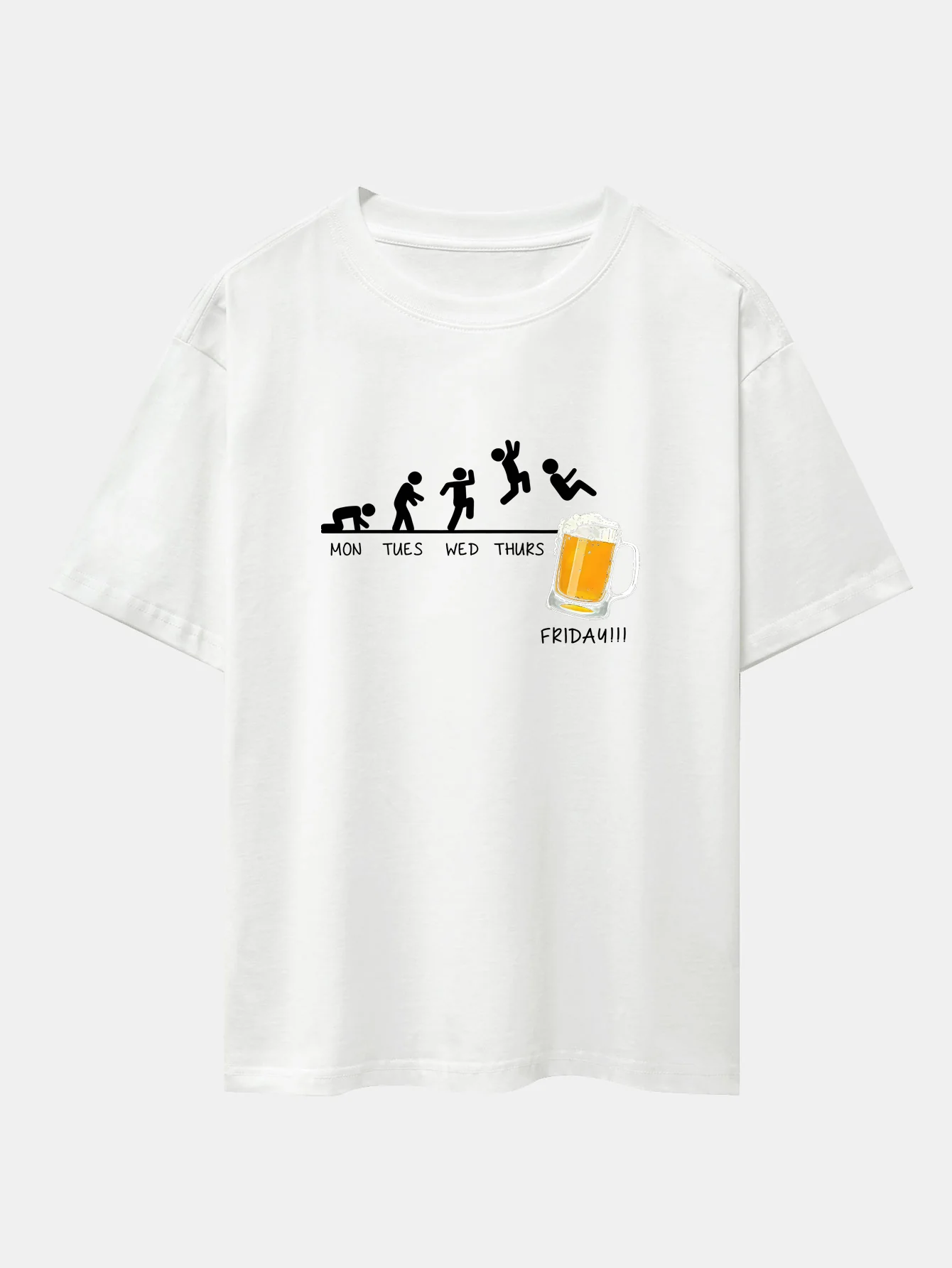 Beer Weekly Evolution Print Drop Shoulder Oversize T-Shirt - Image 2
