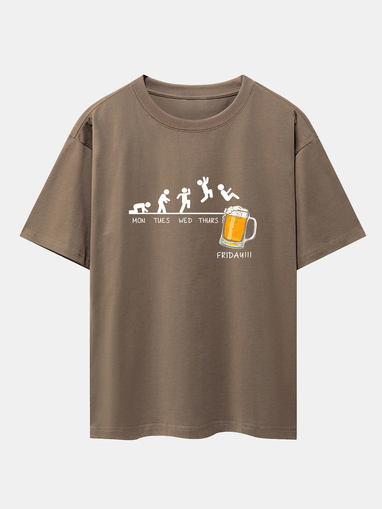 Beer Weekly Evolution Print Drop Shoulder Oversize T-Shirt - Image 5