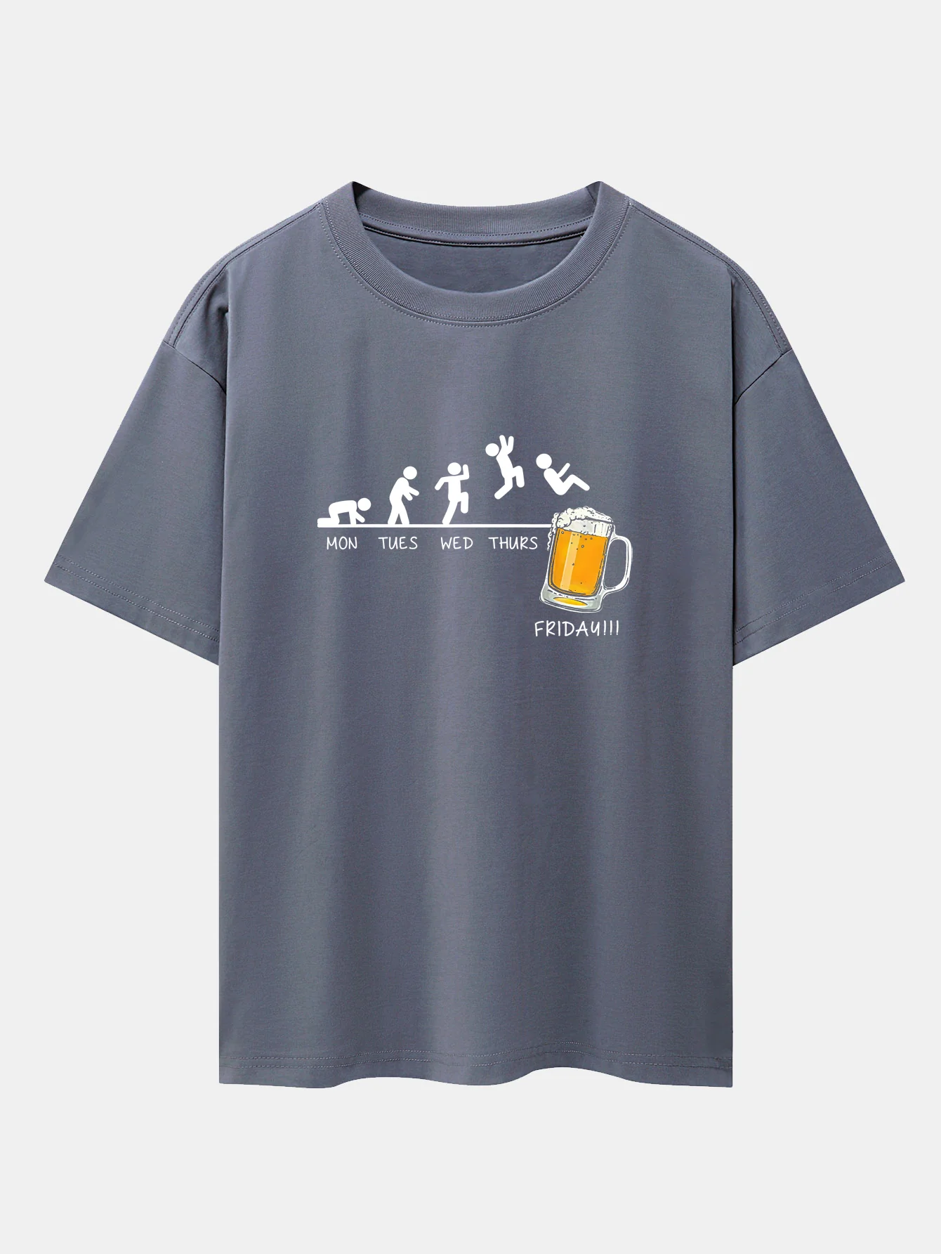 Beer Weekly Evolution Print Drop Shoulder Oversize T-Shirt - Image 6