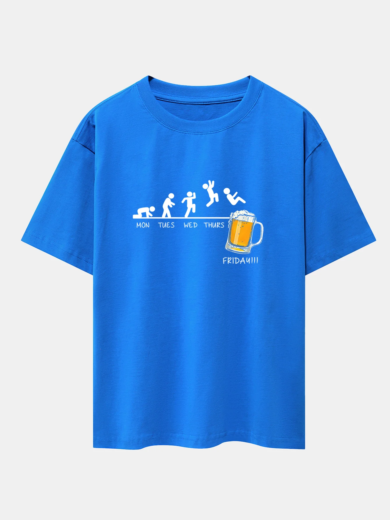 Beer Weekly Evolution Print Drop Shoulder Oversize T-Shirt - Image 7