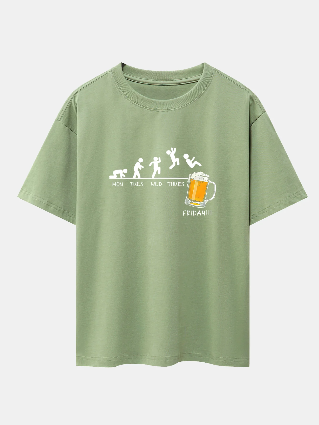 Beer Weekly Evolution Print Drop Shoulder Oversize T-Shirt - Image 8