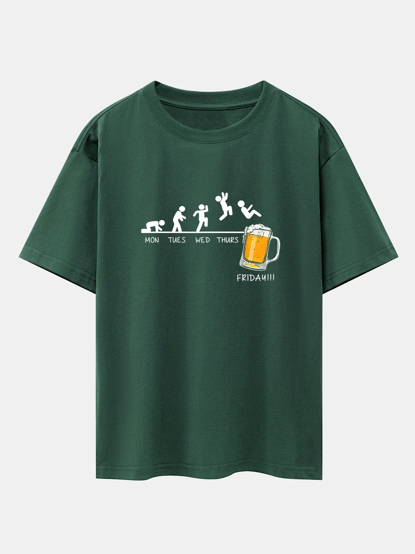 Beer Weekly Evolution Print Drop Shoulder Oversize T-Shirt - Image 9