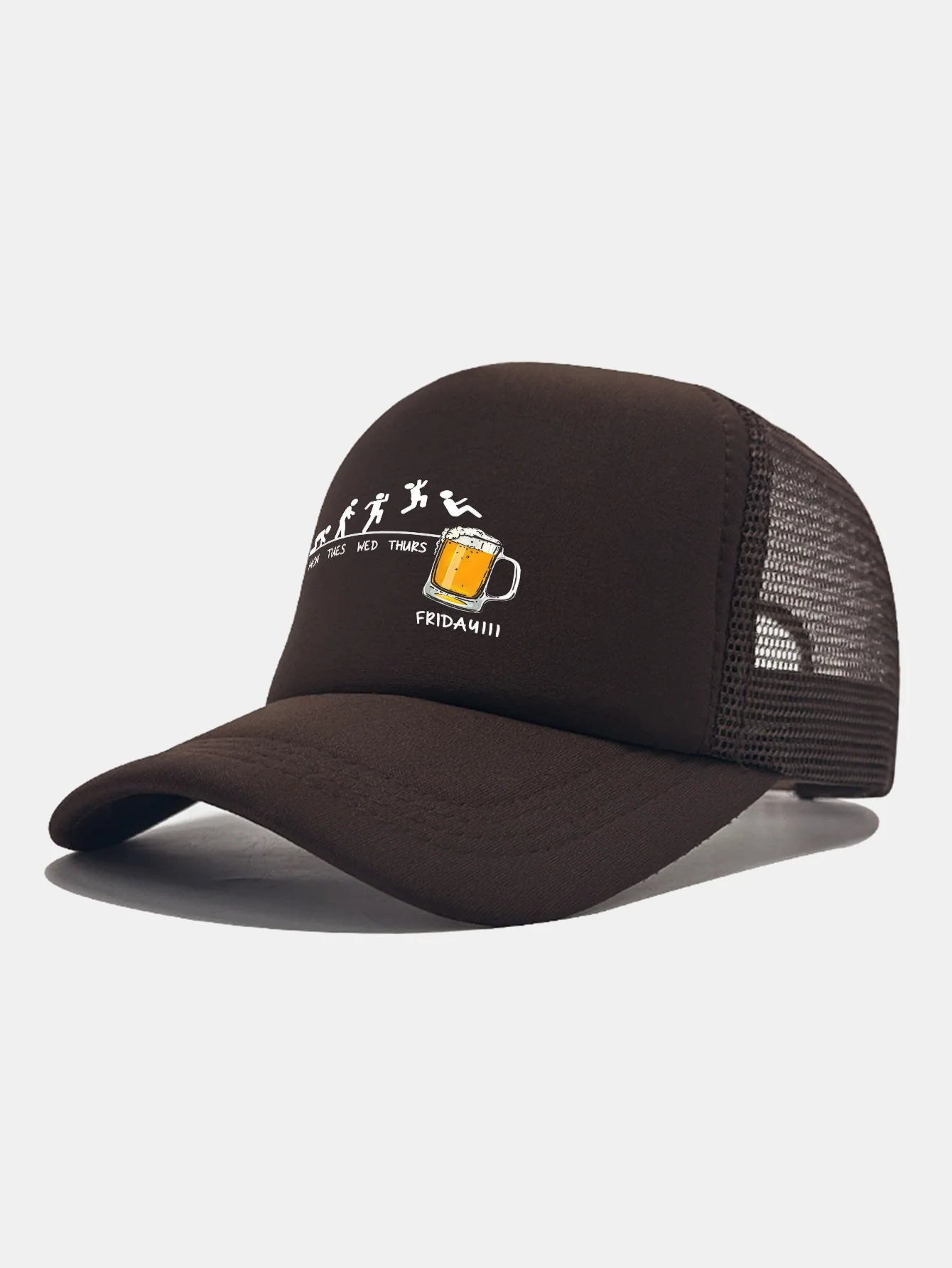 Beer Weekly Plan Print Mesh Baseball Cap - Image 12