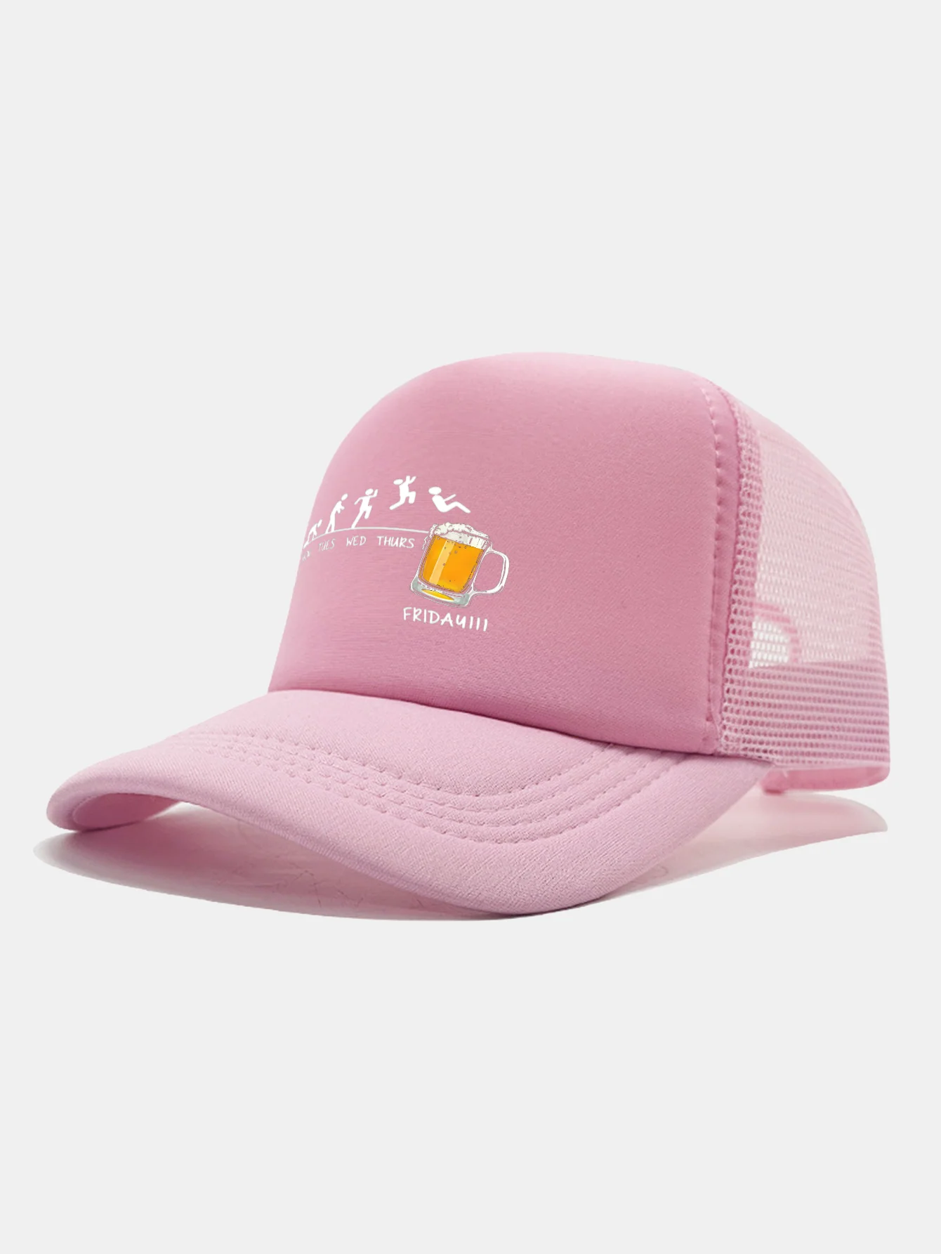 Beer Weekly Plan Print Mesh Baseball Cap - Image 16