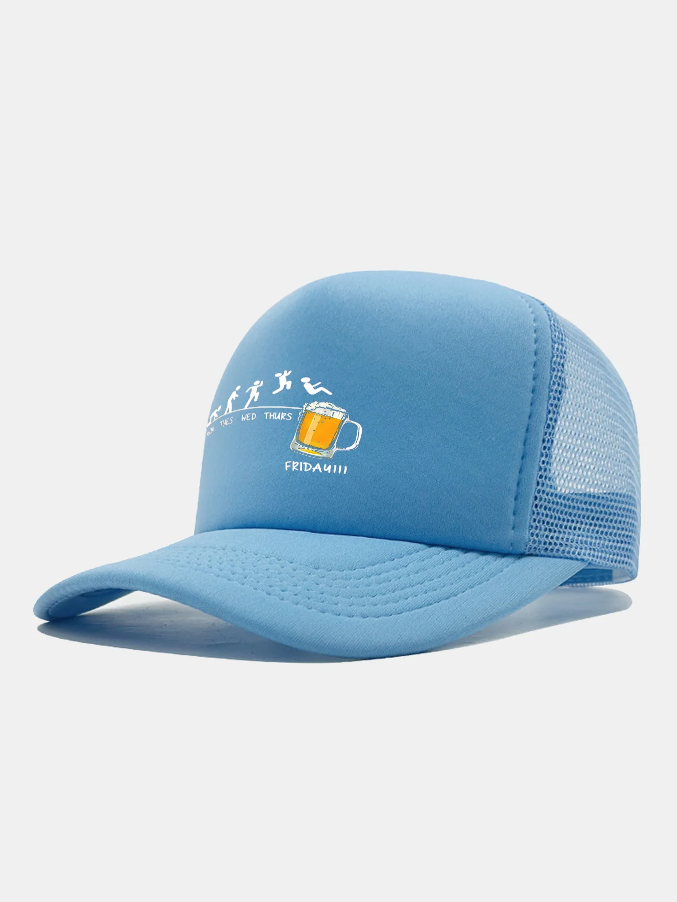 Beer Weekly Plan Print Mesh Baseball Cap - Image 18