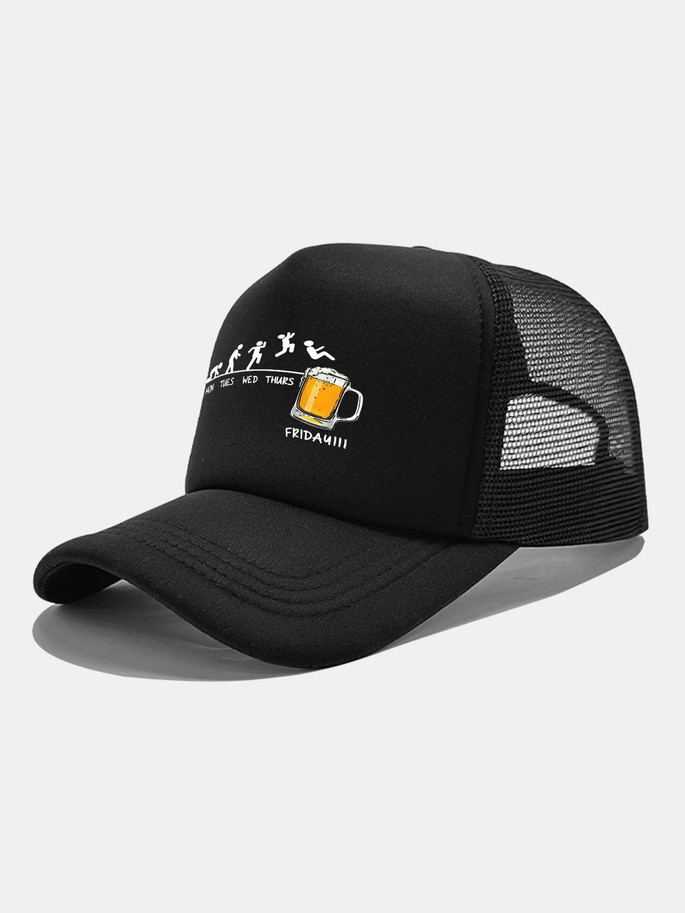 Beer Weekly Plan Print Mesh Baseball Cap - Image 2