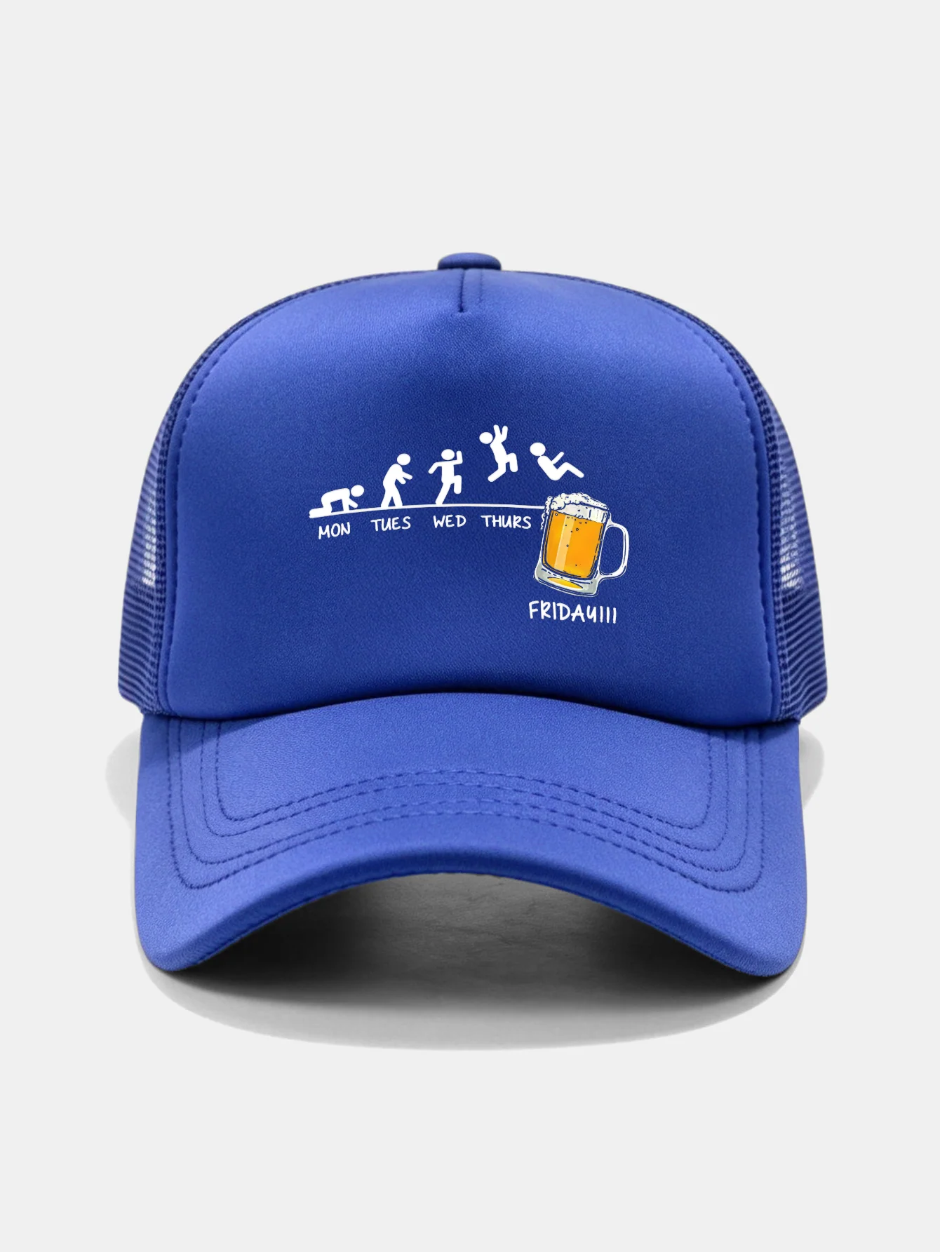 Beer Weekly Plan Print Mesh Baseball Cap - Image 3