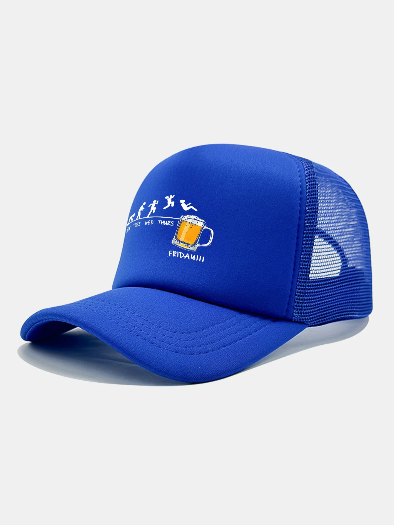 Beer Weekly Plan Print Mesh Baseball Cap - Image 4