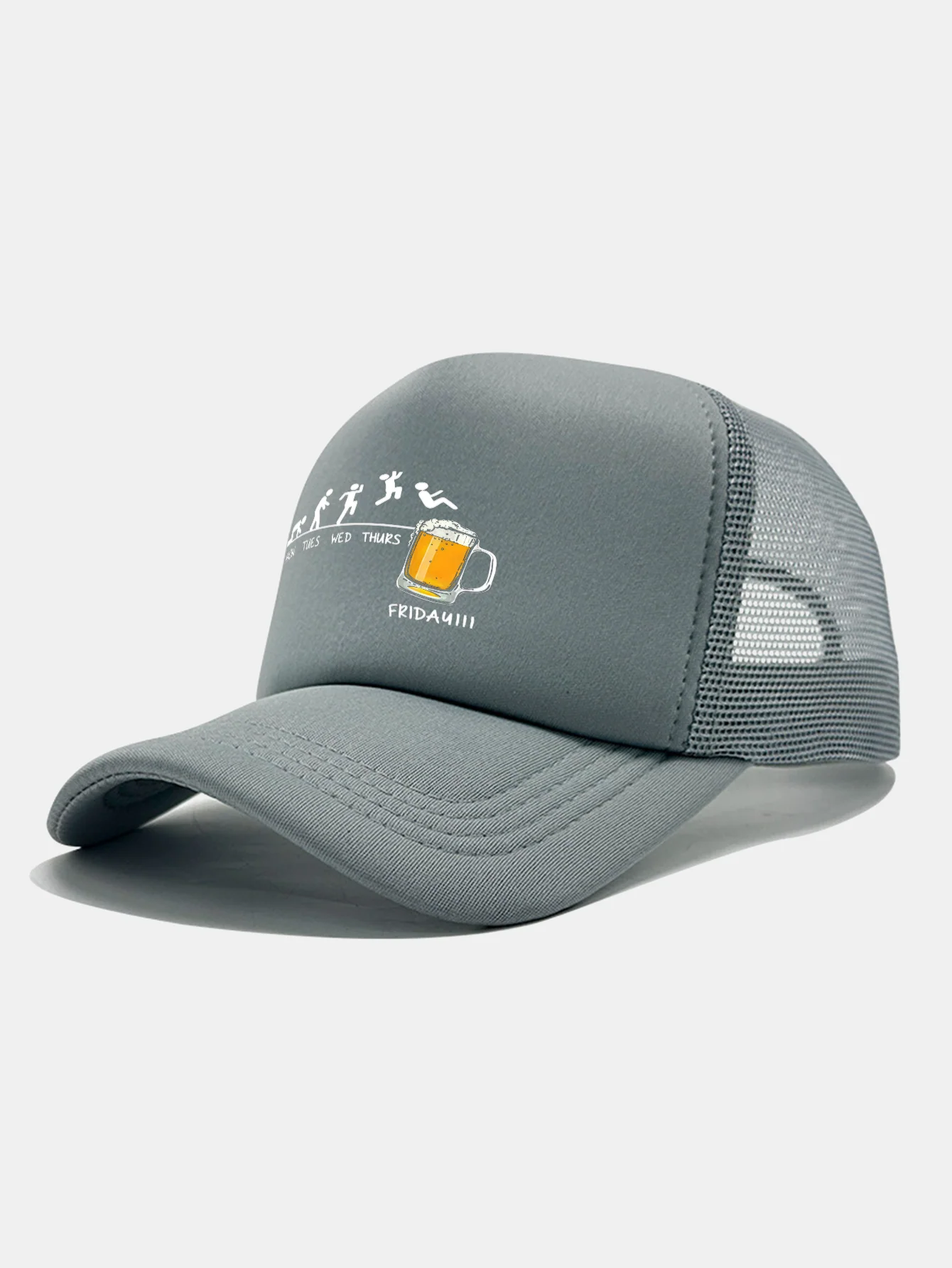 Beer Weekly Plan Print Mesh Baseball Cap - Image 6