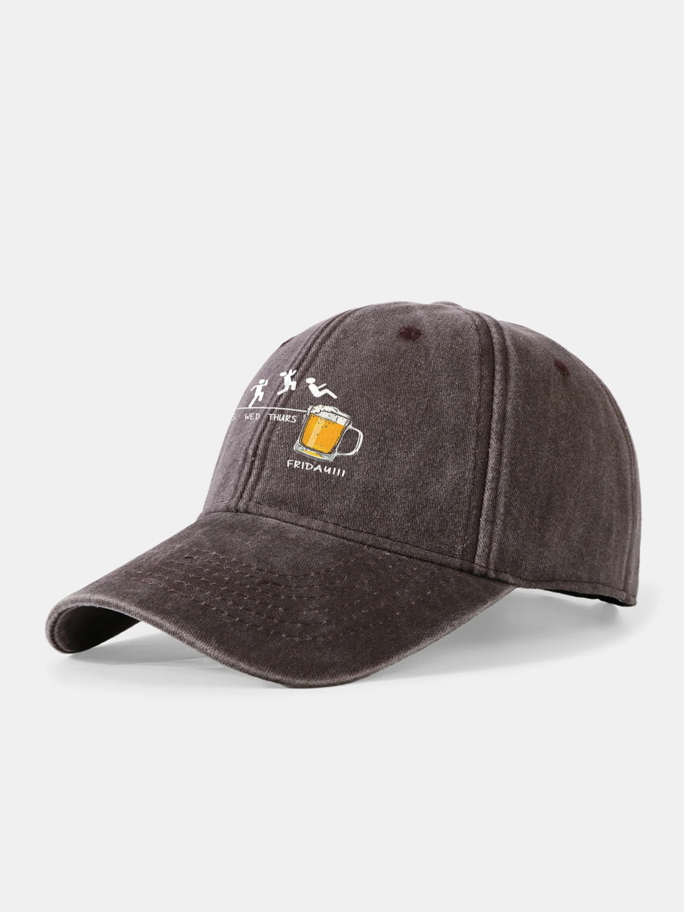 Beer Weekly Plan Print Washed Baseball Cap - Image 6