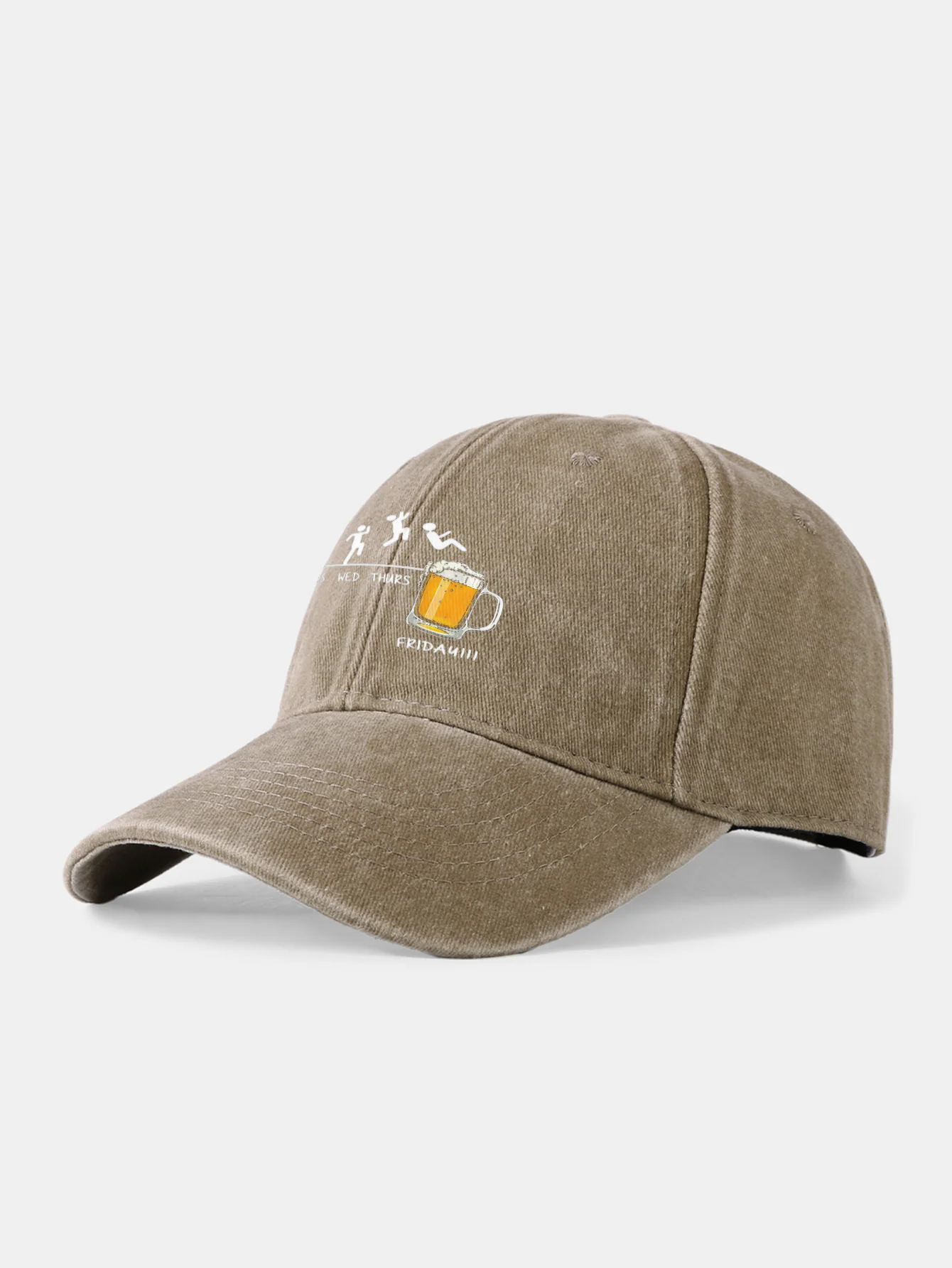 Beer Weekly Plan Print Washed Baseball Cap - Image 8