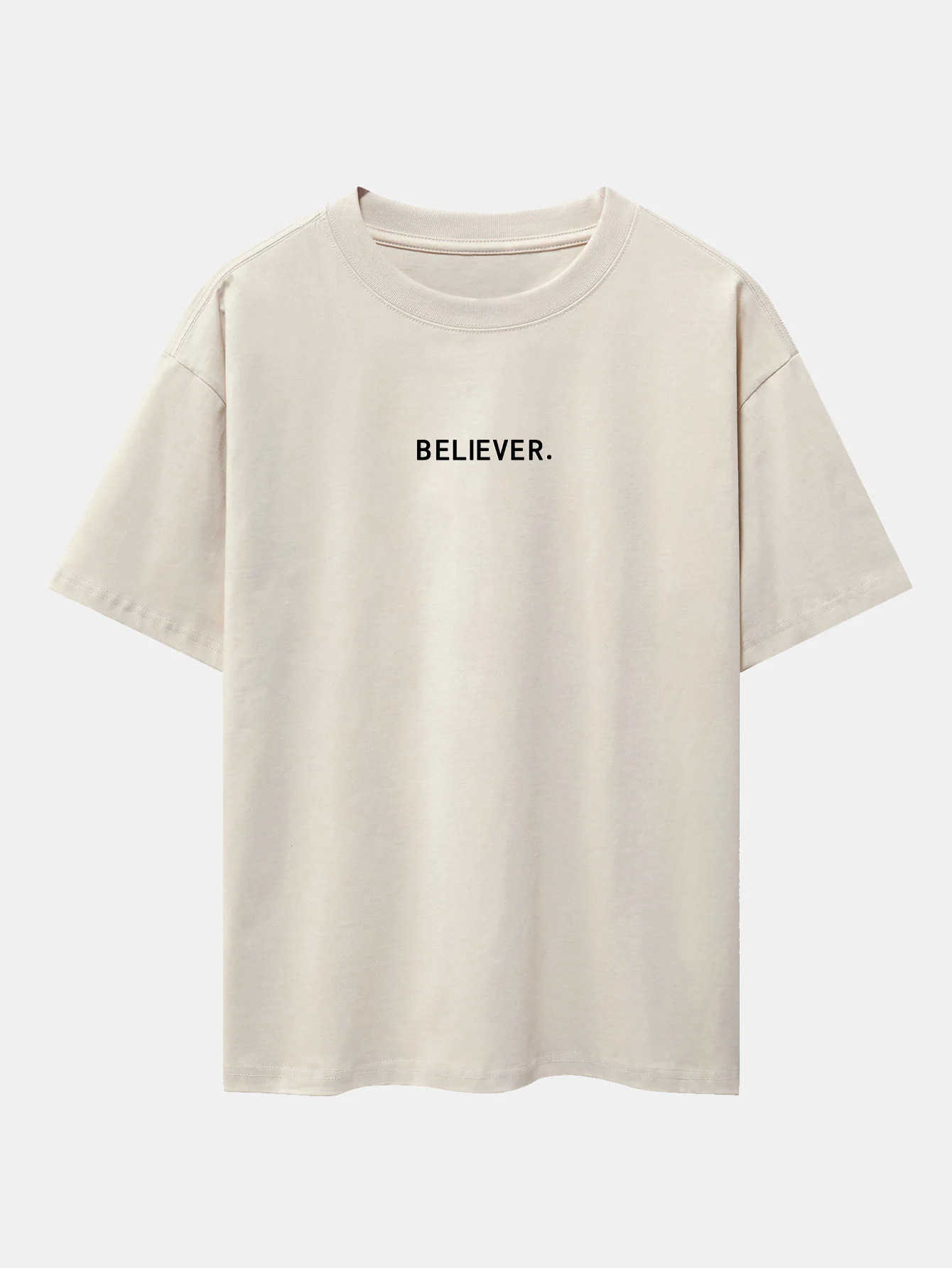 Believer Print Drop Shoulder Oversize T-Shirt - Image 3