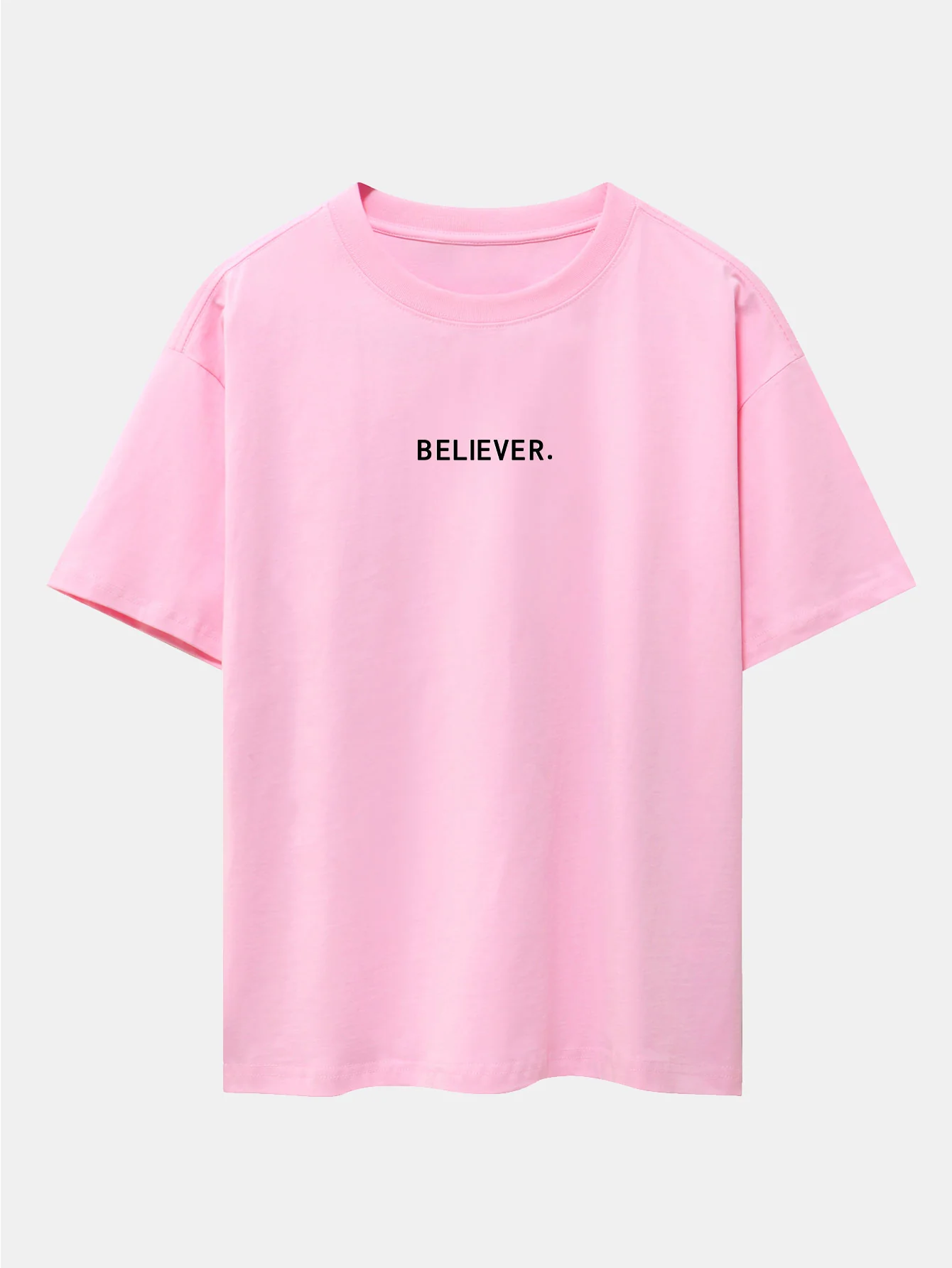 Believer Print Drop Shoulder Oversize T-Shirt - Image 4