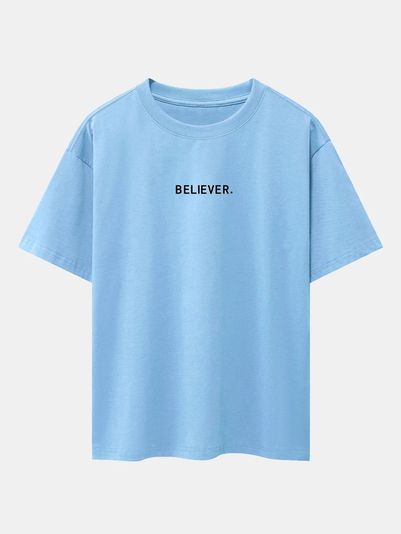 Believer Print Drop Shoulder Oversize T-Shirt - Image 7