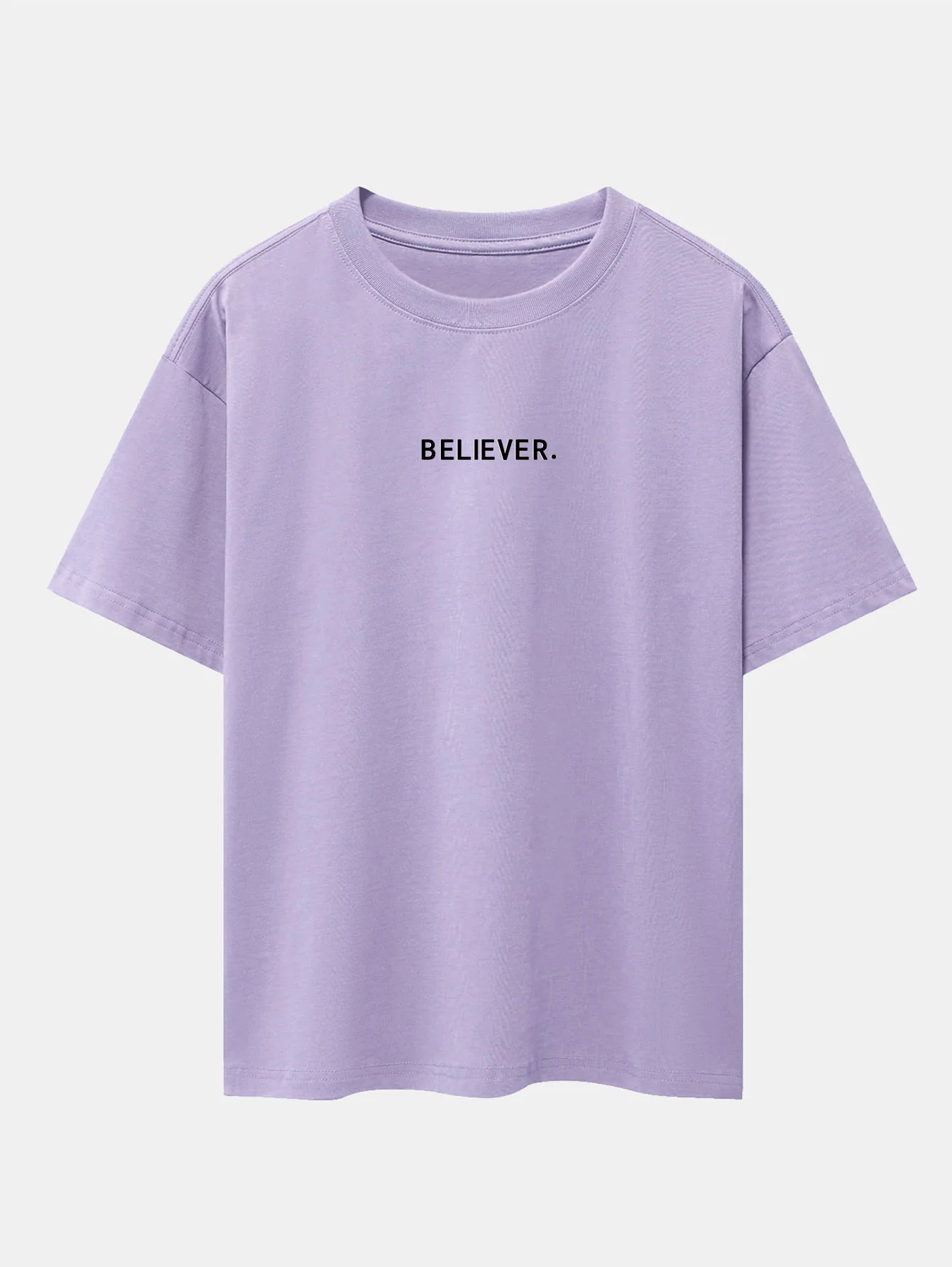 Believer Print Drop Shoulder Oversize T-Shirt - Image 8