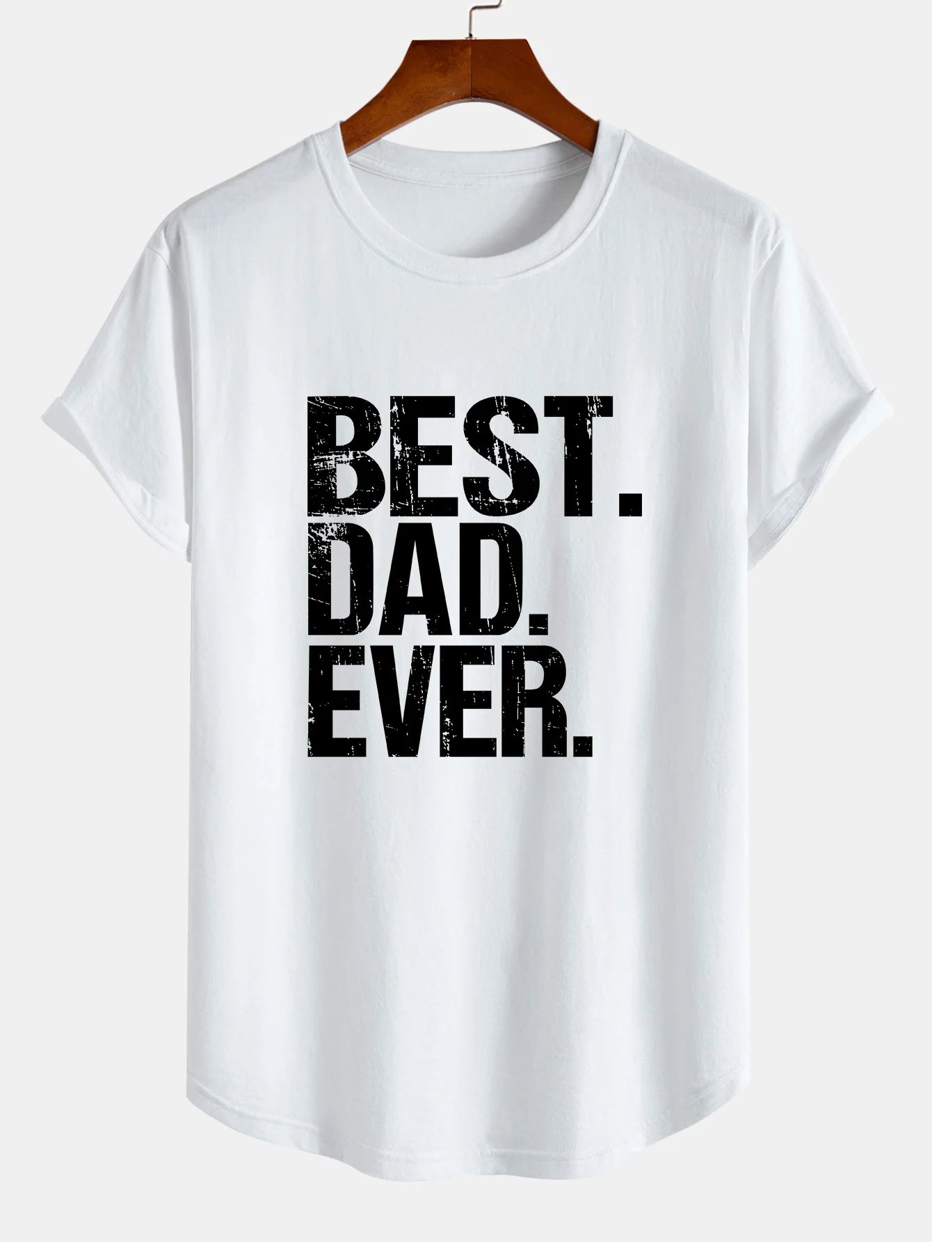 Best Dad Ever Print Baumwolle Arc Hem T-Shirt - Image 4