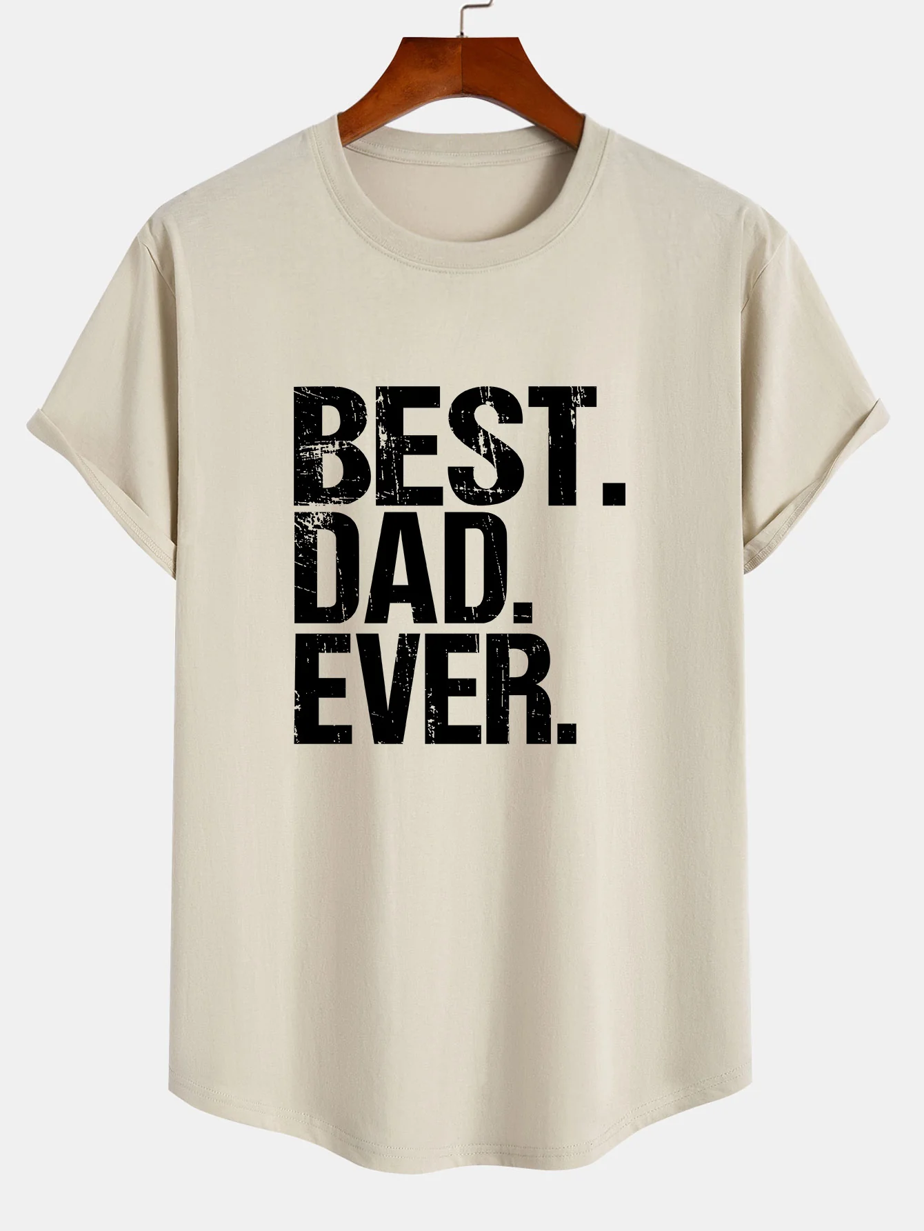 Best Dad Ever Print Baumwolle Arc Hem T-Shirt - Image 5