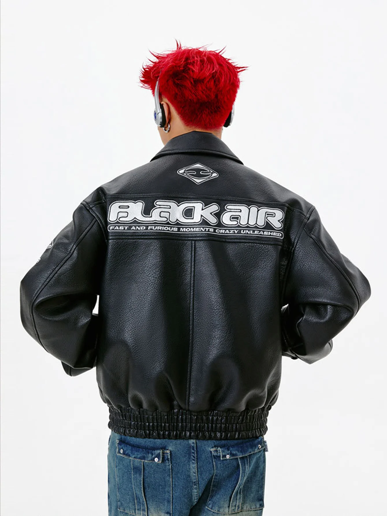 Schwarze Air Techwear Lederjacke - Image 4