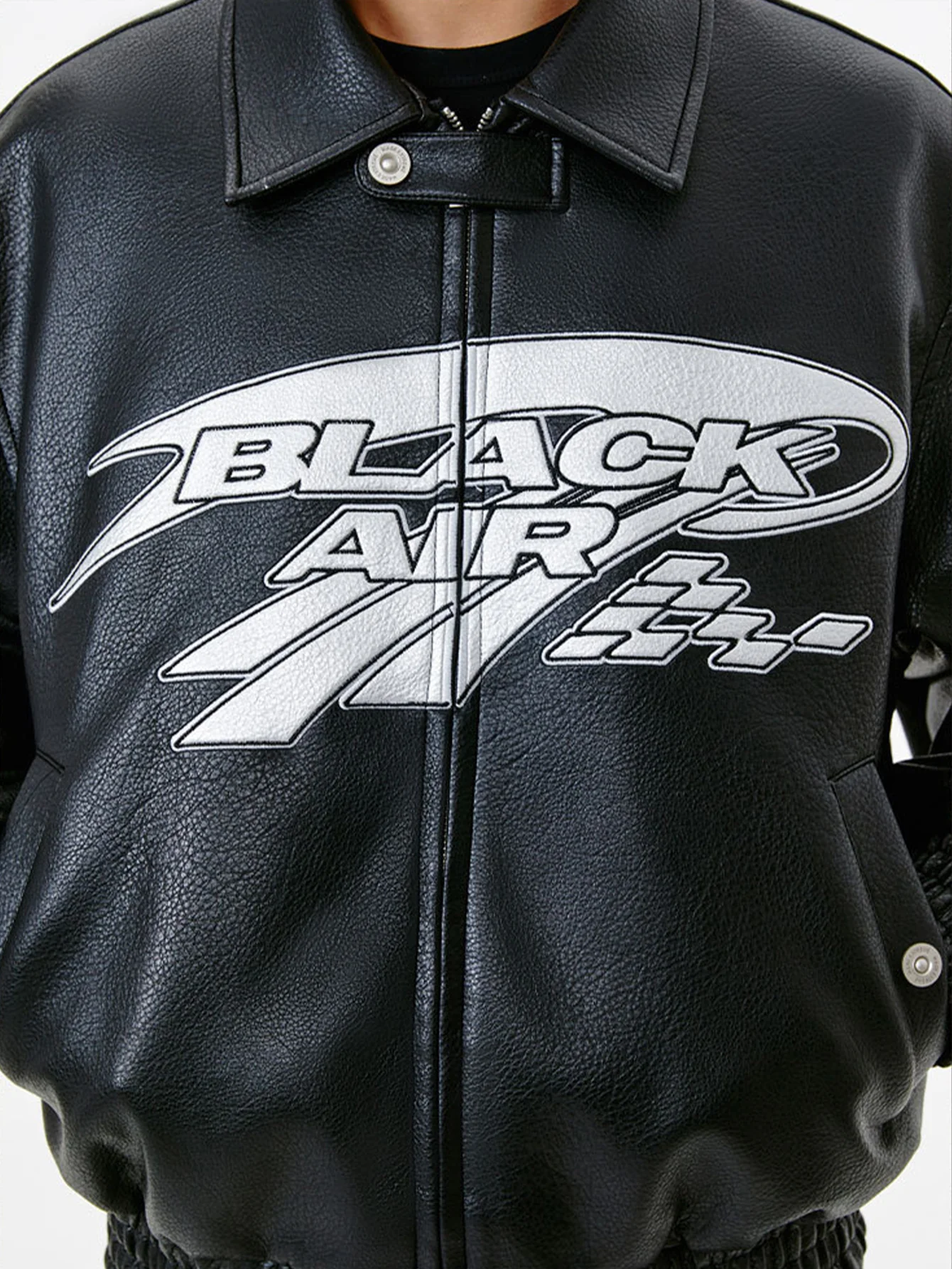 Schwarze Air Techwear Lederjacke - Image 5