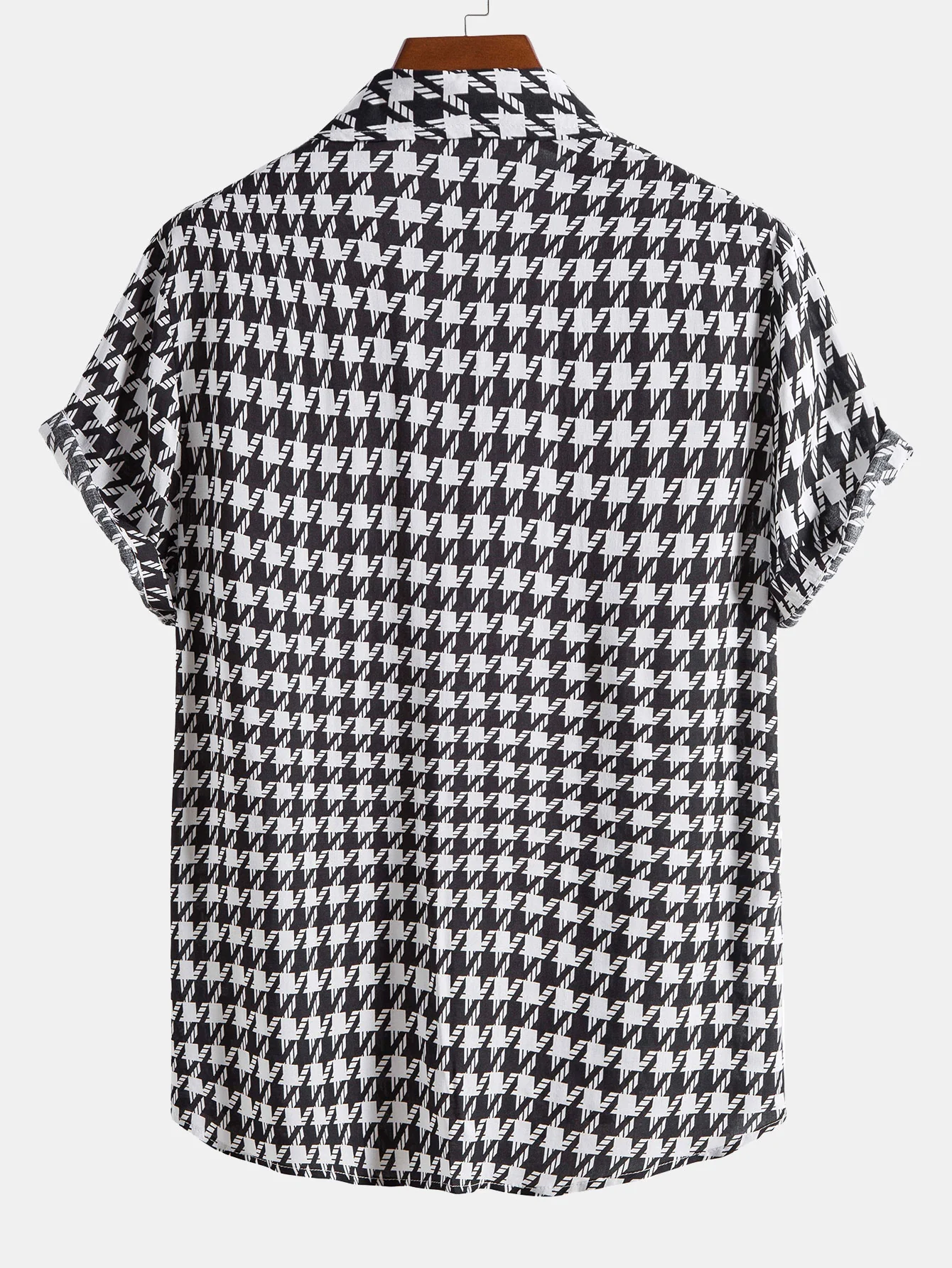 Schwarz-weiße geometrische Druckbluse - Image 2